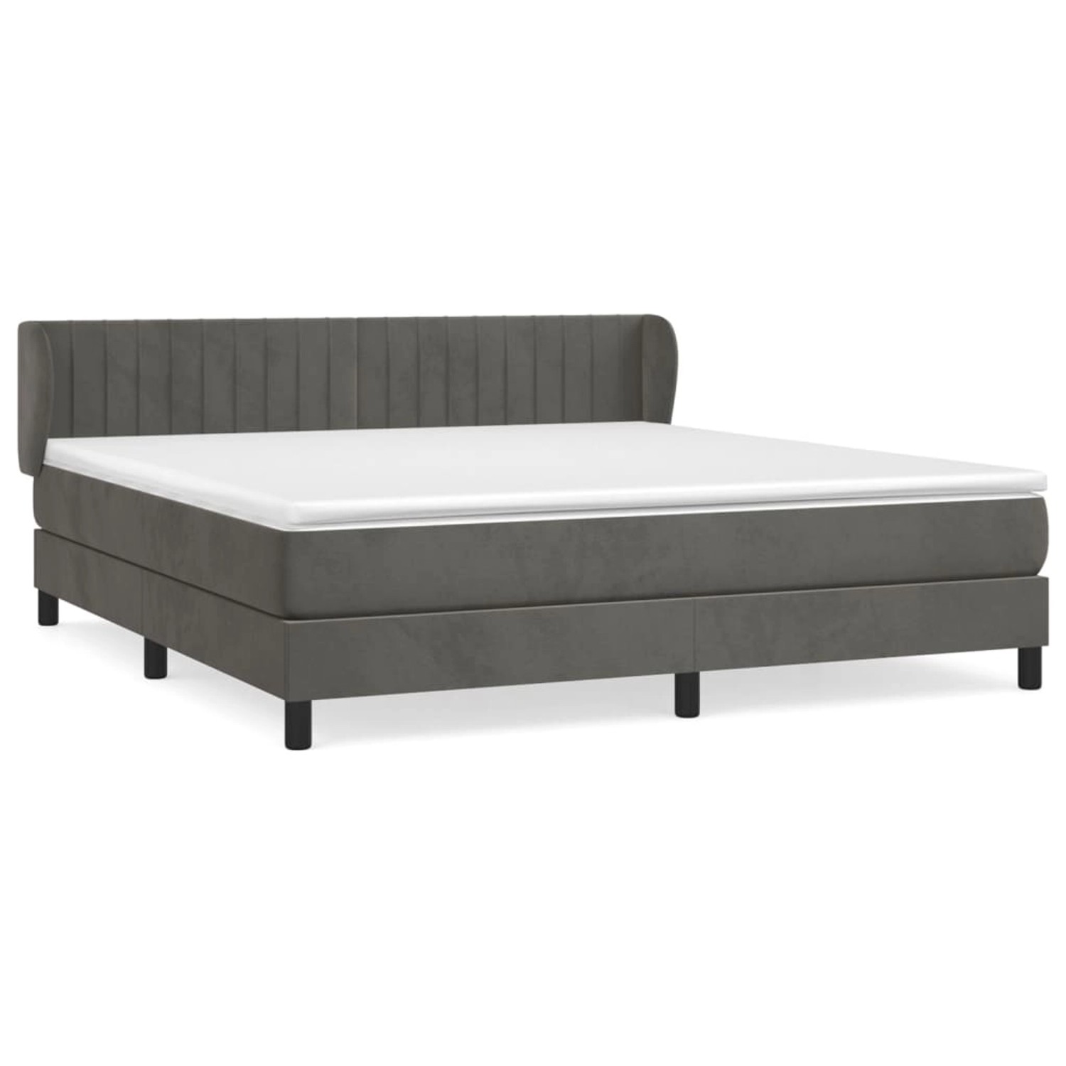 vidaXL Boxspringbett mit Matratze Dunkelgrau 180x200 cm Samt1397918 günstig online kaufen