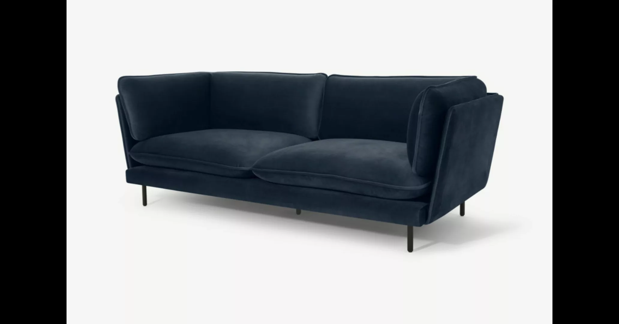 Wes 3-Sitzer Sofa, Samt in Wasserblau - MADE.com günstig online kaufen