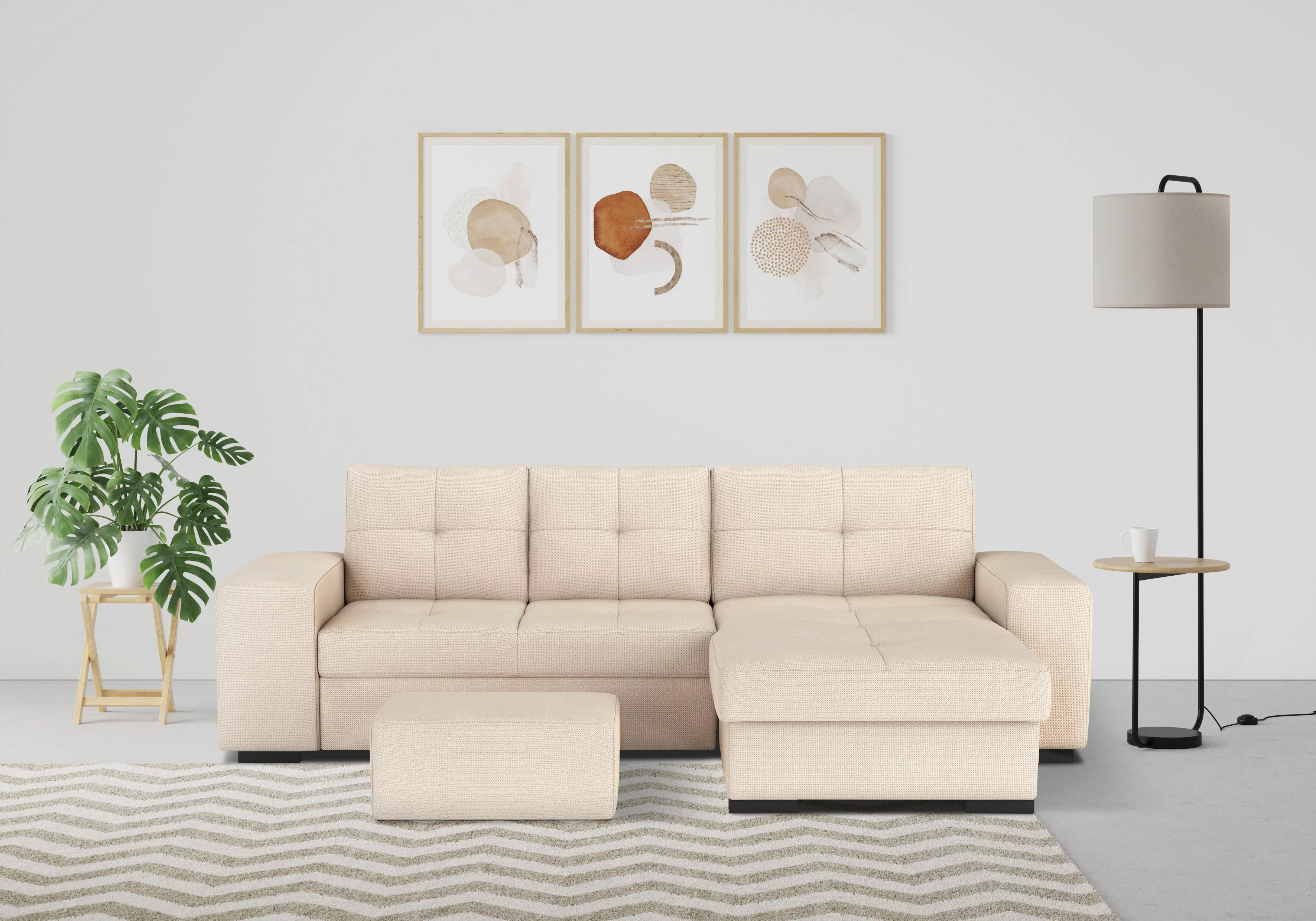 COTTA Ecksofa "Mattina L-Form", inkl. Hocker, wahlweise mit Bettfunktion un günstig online kaufen