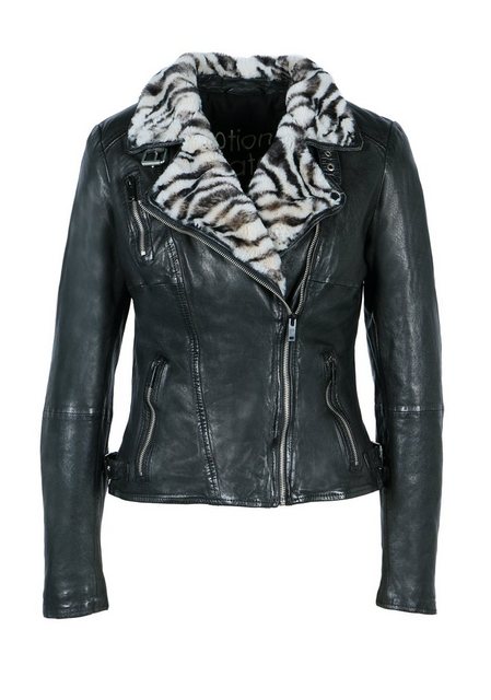 Freaky Nation Lederjacke »Winter Zebra-FN« kuscheliger Kunstfellbesatz am K günstig online kaufen