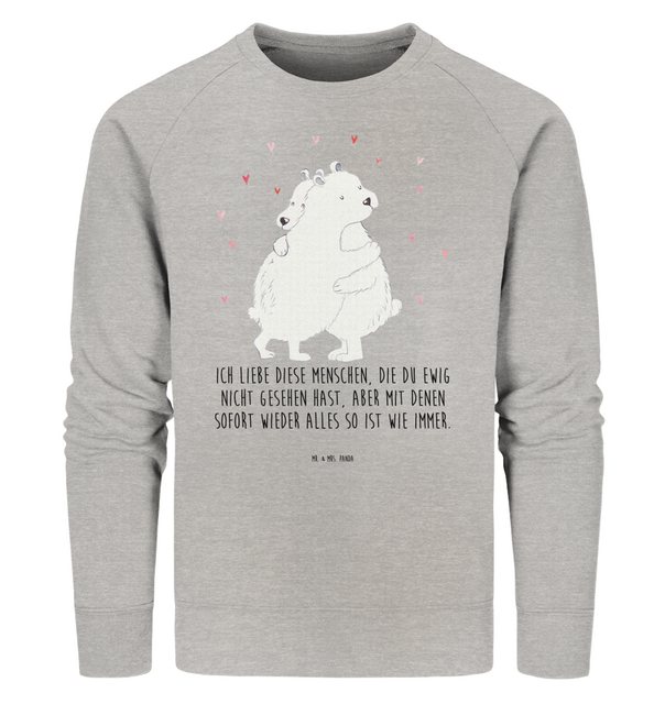 Mr. & Mrs. Panda Longpullover Größe S Eisbär Umarmen - Heather Grey - Gesch günstig online kaufen