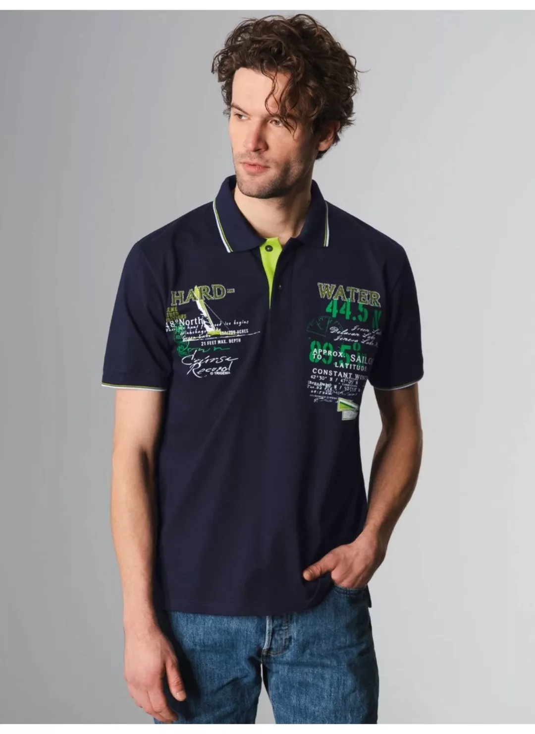 Trigema Poloshirt "TRIGEMA Poloshirt mit maritimem Printmotiv" günstig online kaufen