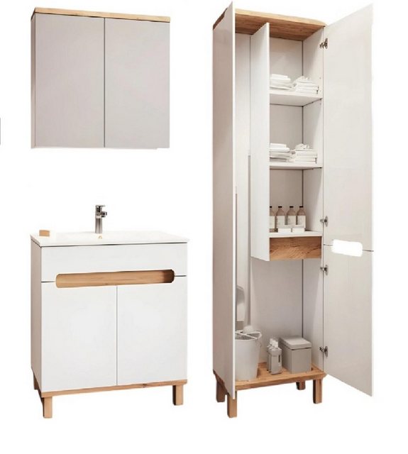 JVmoebel Hängeschrank Design Badezimmer Möbel 4tlg Set Schrank Waschbecken günstig online kaufen