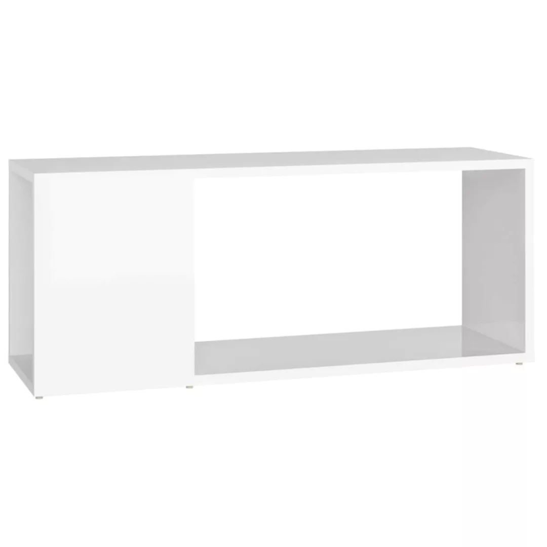 Tv-schrank Hochglanz-weiß 80x24x32 Cm Spanplatte günstig online kaufen