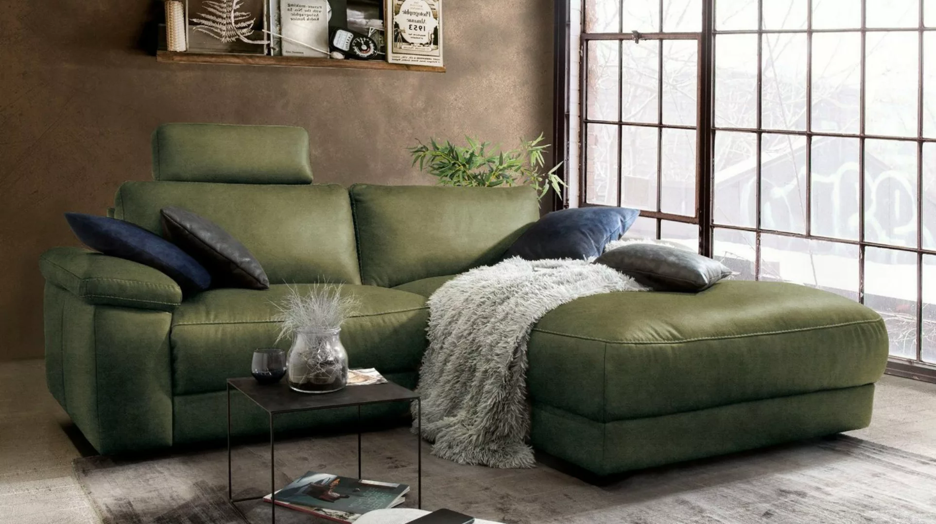 KAWOLA Ecksofa LOLA, Sofa Stoff od. Leder, Recamiere rechts od. links, vers günstig online kaufen