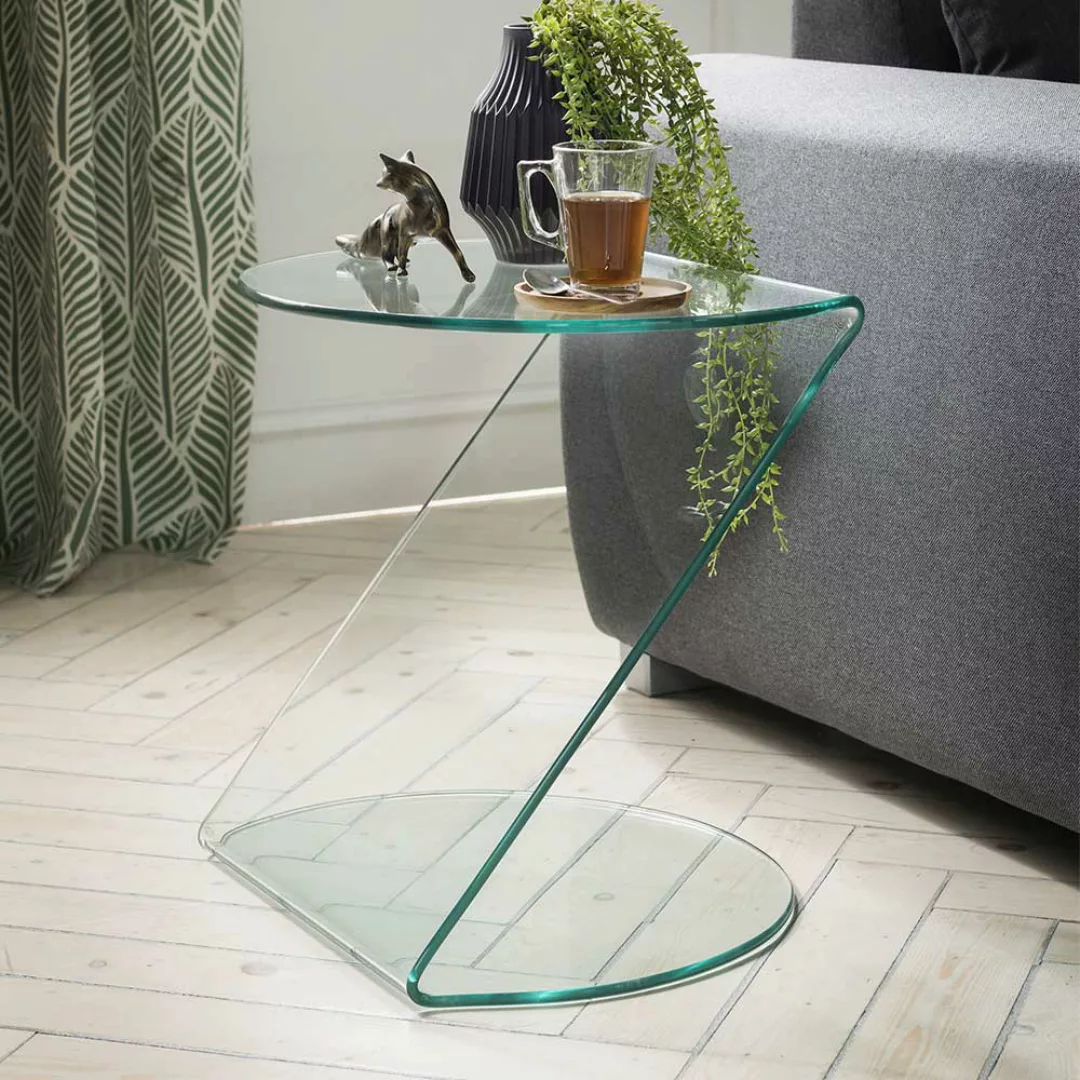 Geformter Glas Tisch in modernem Design 50 cm hoch - 50 cm breit günstig online kaufen