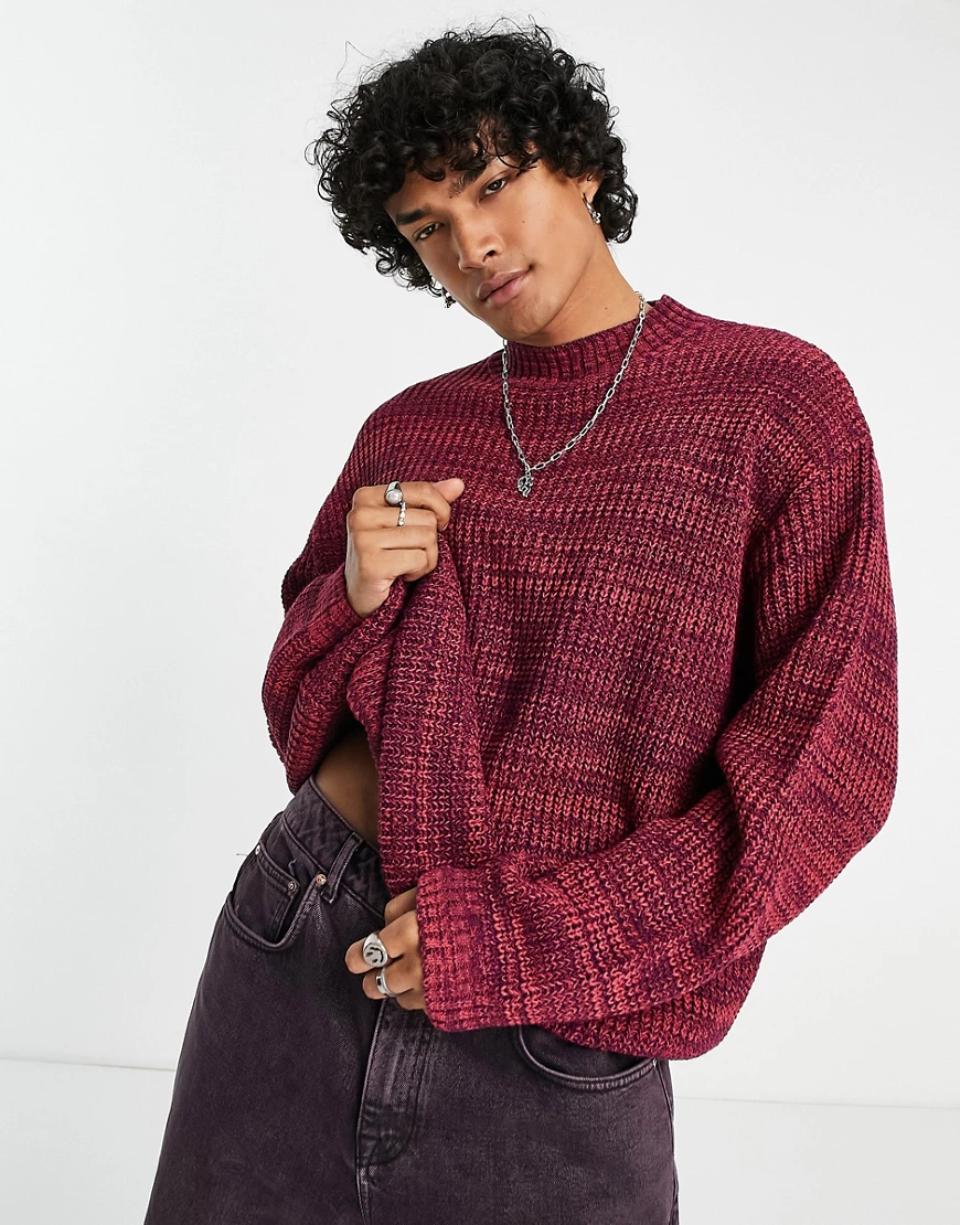 ASOS DESIGN – Oversized Seemanns-Pullover aus Rippstrick mit Stehkragen in günstig online kaufen