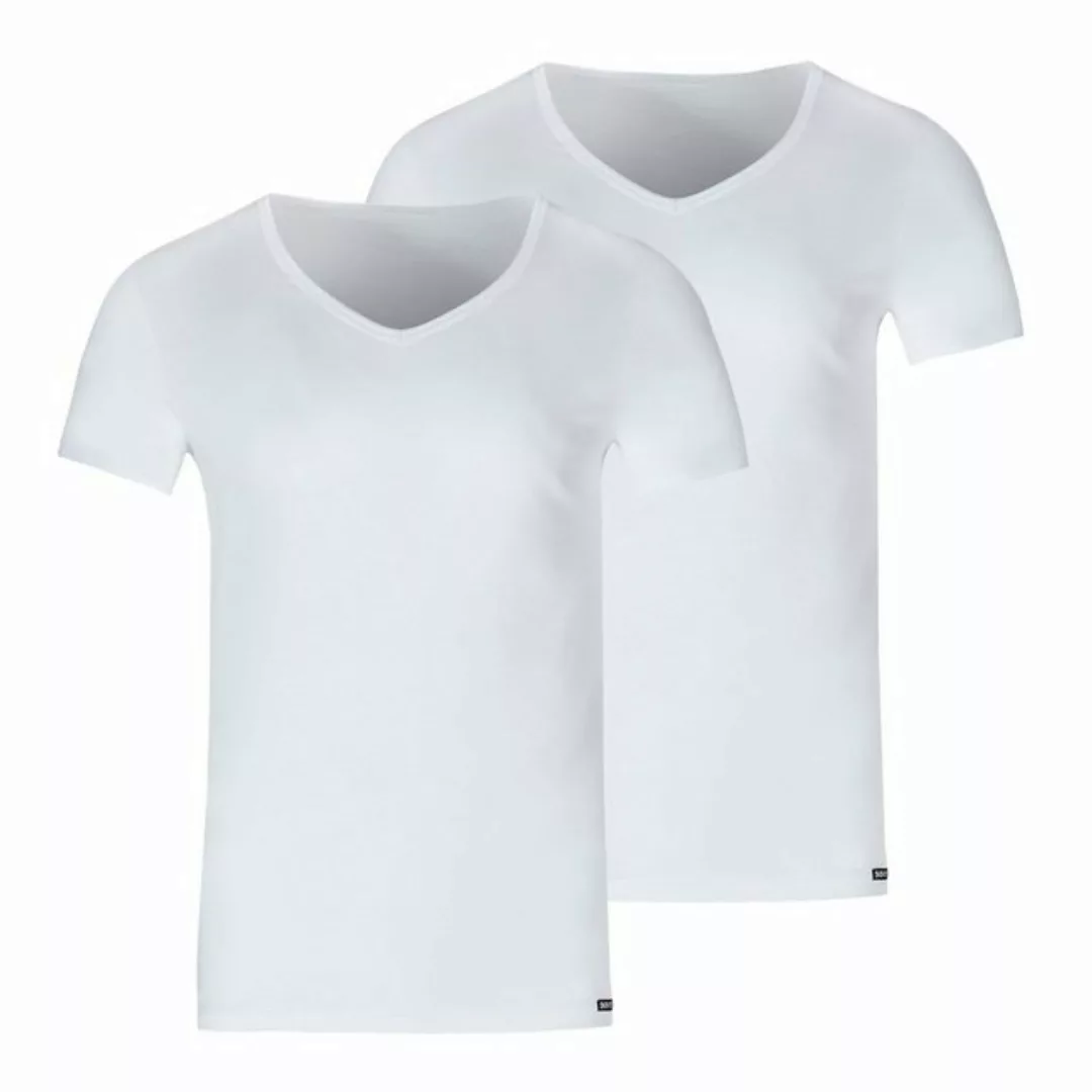 Skiny T-Shirt 2er Pack V-Neck Shirts mit körpernahem Schnitt günstig online kaufen