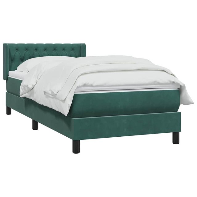 vidaXL Bett Boxspringbett mit Matratze Dunkelgrün 100x220 cm Samt günstig online kaufen