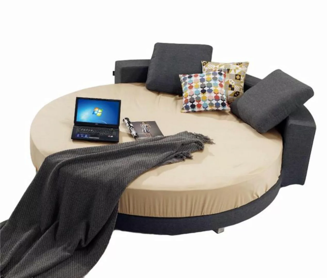 JVmoebel Bett Rundes Leder Bett 200x200 Luxus Polster Rund Betten Runde günstig online kaufen