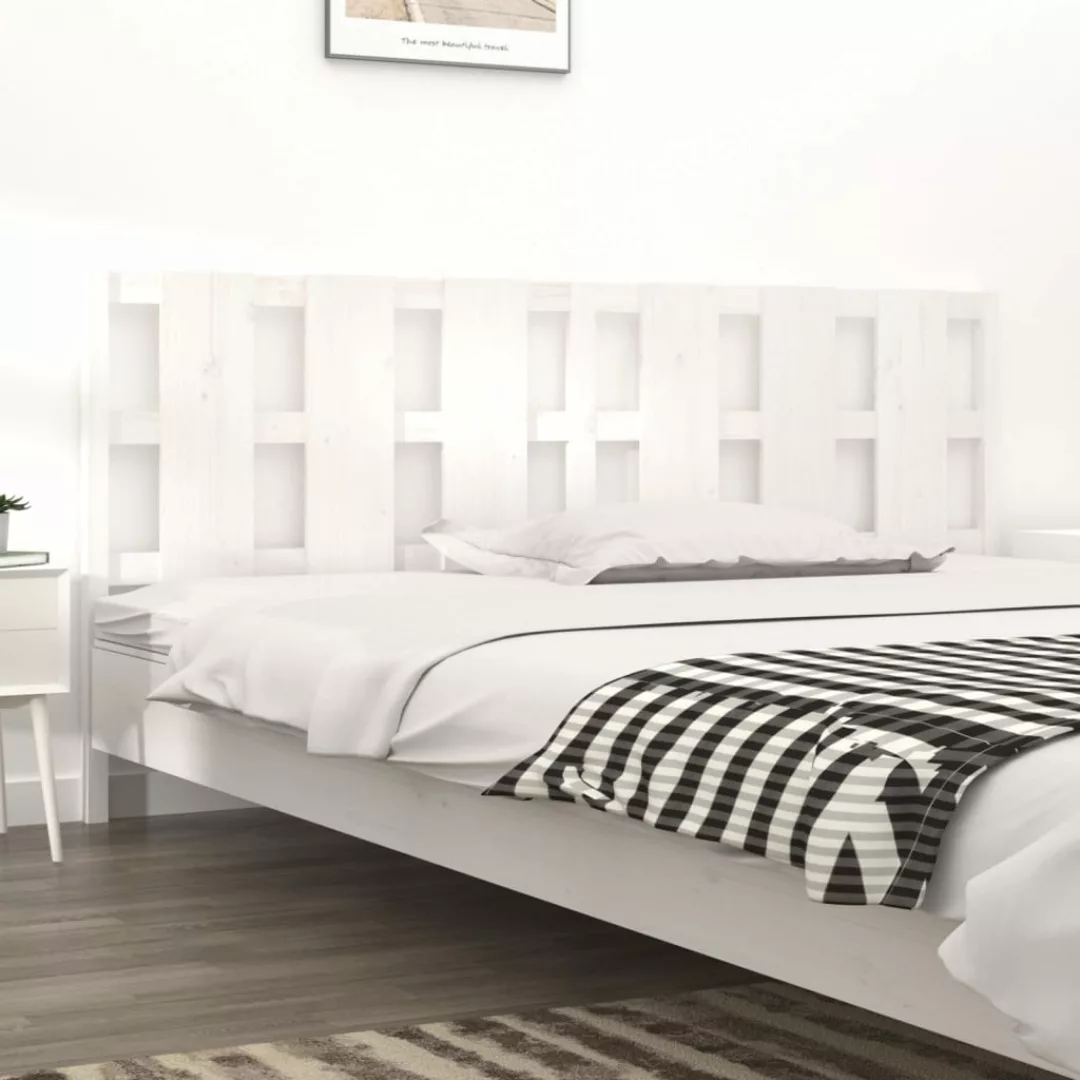 Vidaxl Bett-kopfteil Weiß 205,5x4x100 Cm Massivholz Kiefer günstig online kaufen