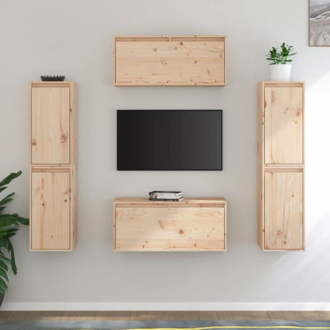 vidaXL TV-Schrank TV-Schränke 6 Stk Massivholz Kiefer Lowboard Lowboard günstig online kaufen