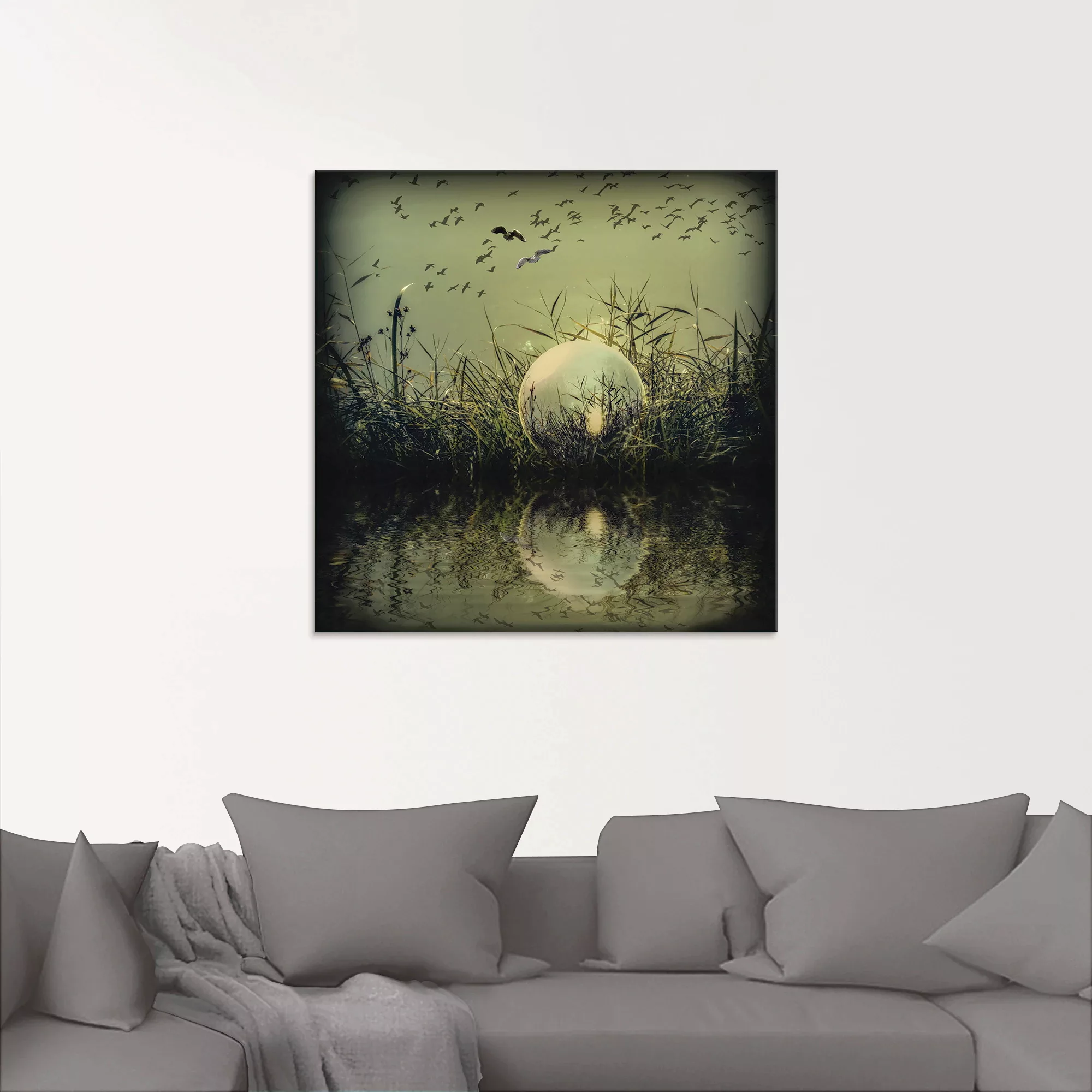 Artland Glasbild »In der Glaskugel - Mystische Au«, Landschaften, (1 St.) günstig online kaufen