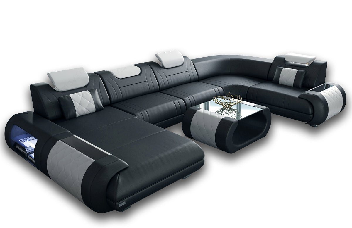 Sofa Dreams Wohnlandschaft Ledersofa Rimini U Form Ledercouch Leder Sofa, C günstig online kaufen