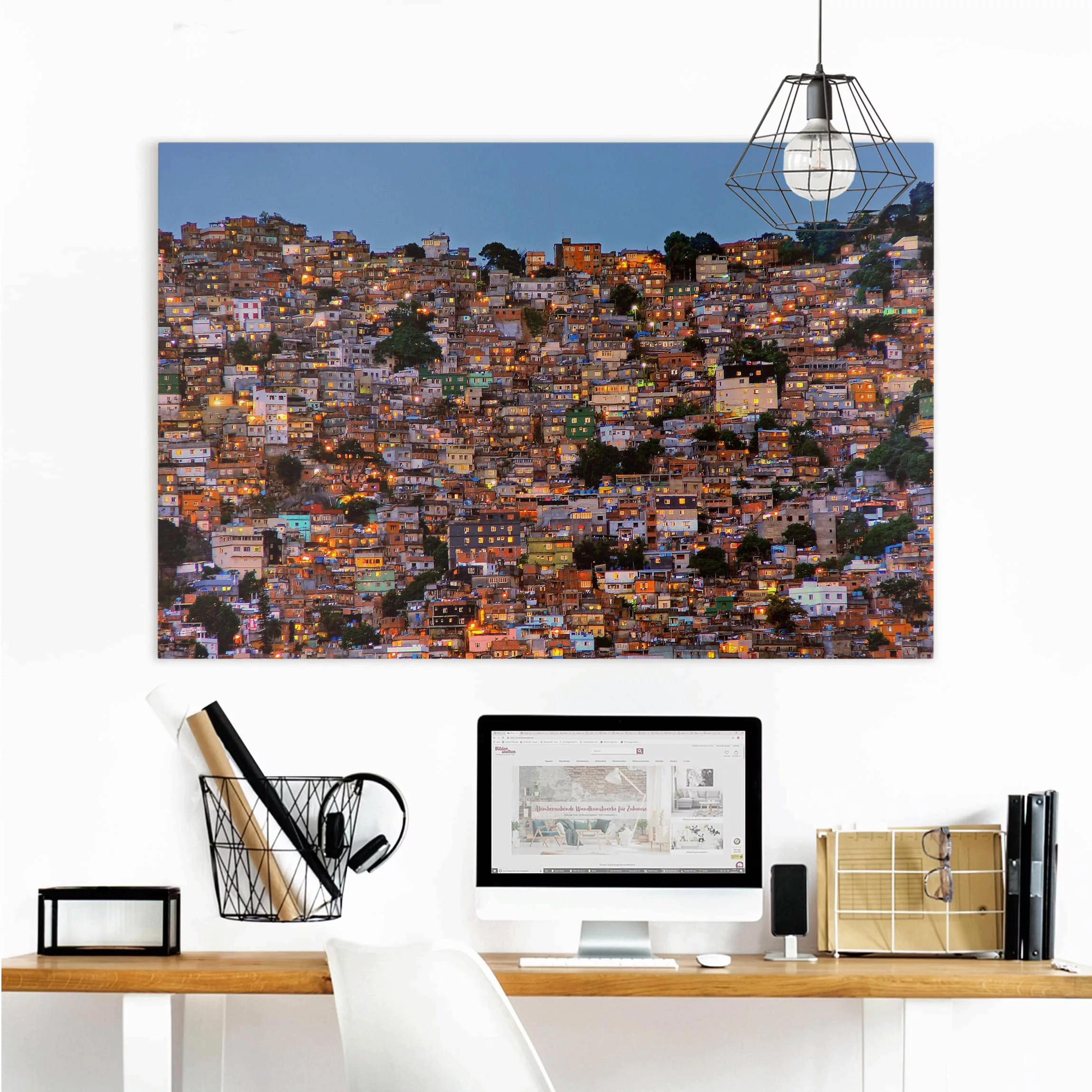Leinwandbild Architektur & Skyline - Querformat Rio de Janeiro Favela Sonne günstig online kaufen