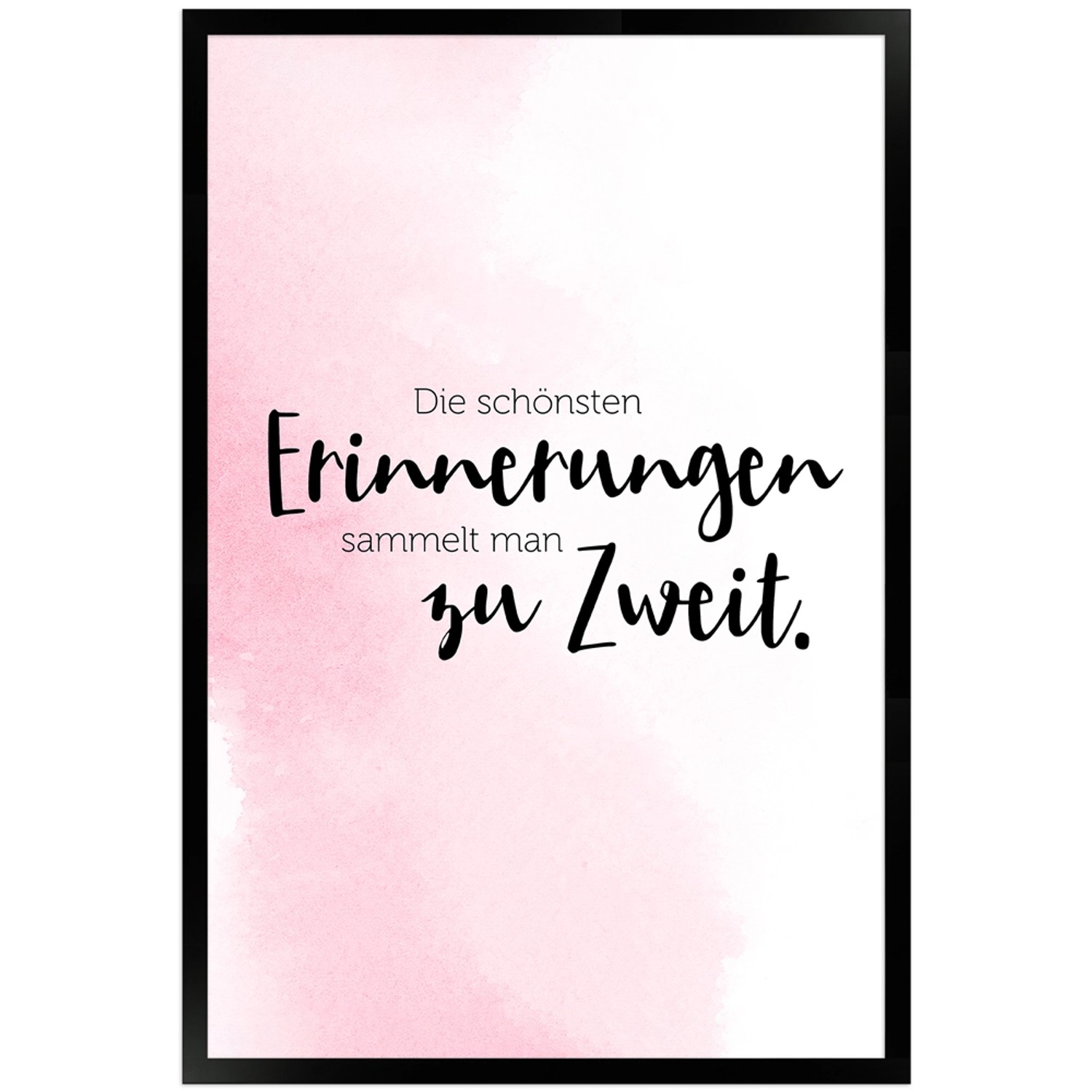 WANDStyle Gerahmtes Poster mit Spruch Erinnerungen Zu Zweit in Rosa 40 x 60 günstig online kaufen