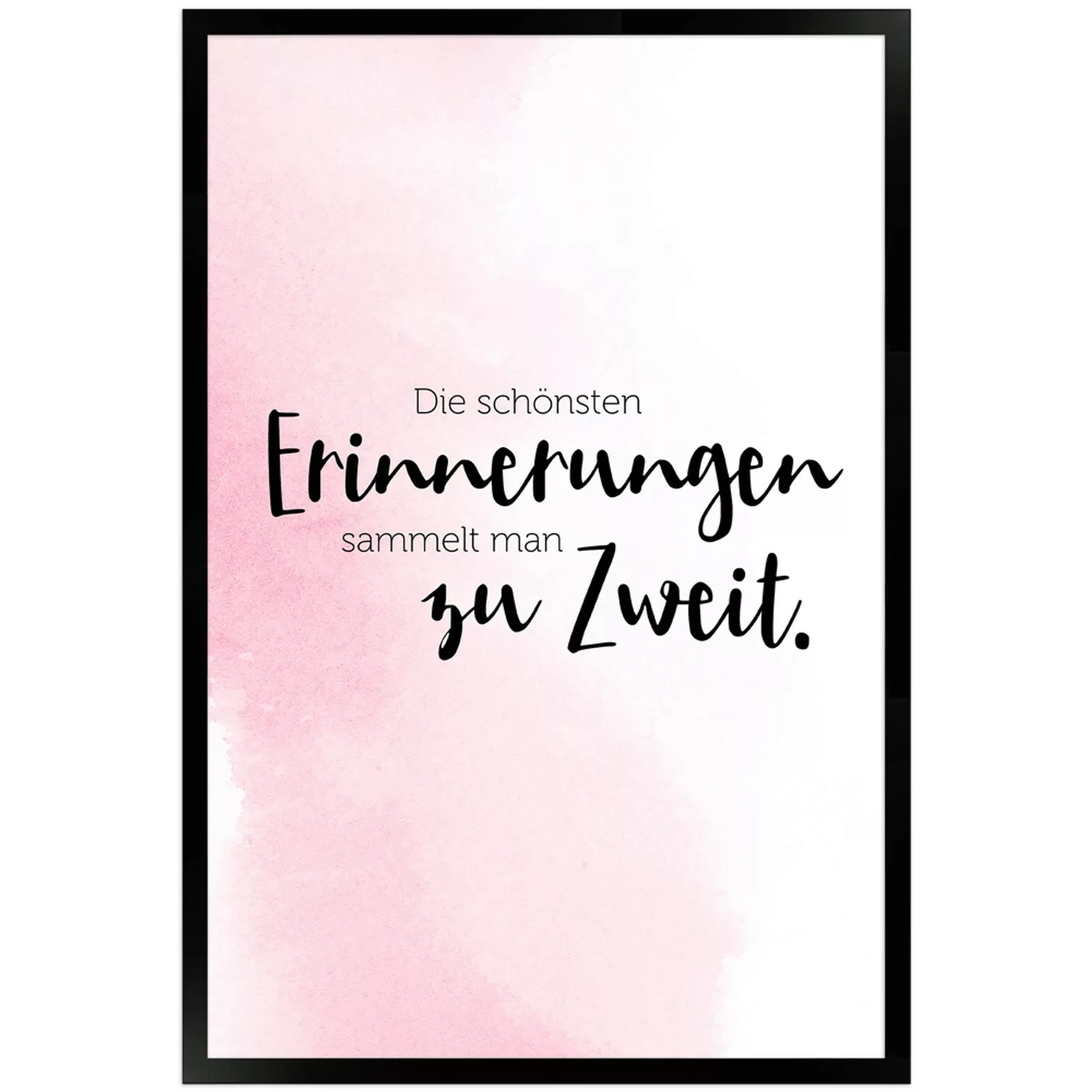 WANDStyle Gerahmtes Poster mit Spruch Erinnerungen Zu Zweit in Rosa 40 x 60 günstig online kaufen