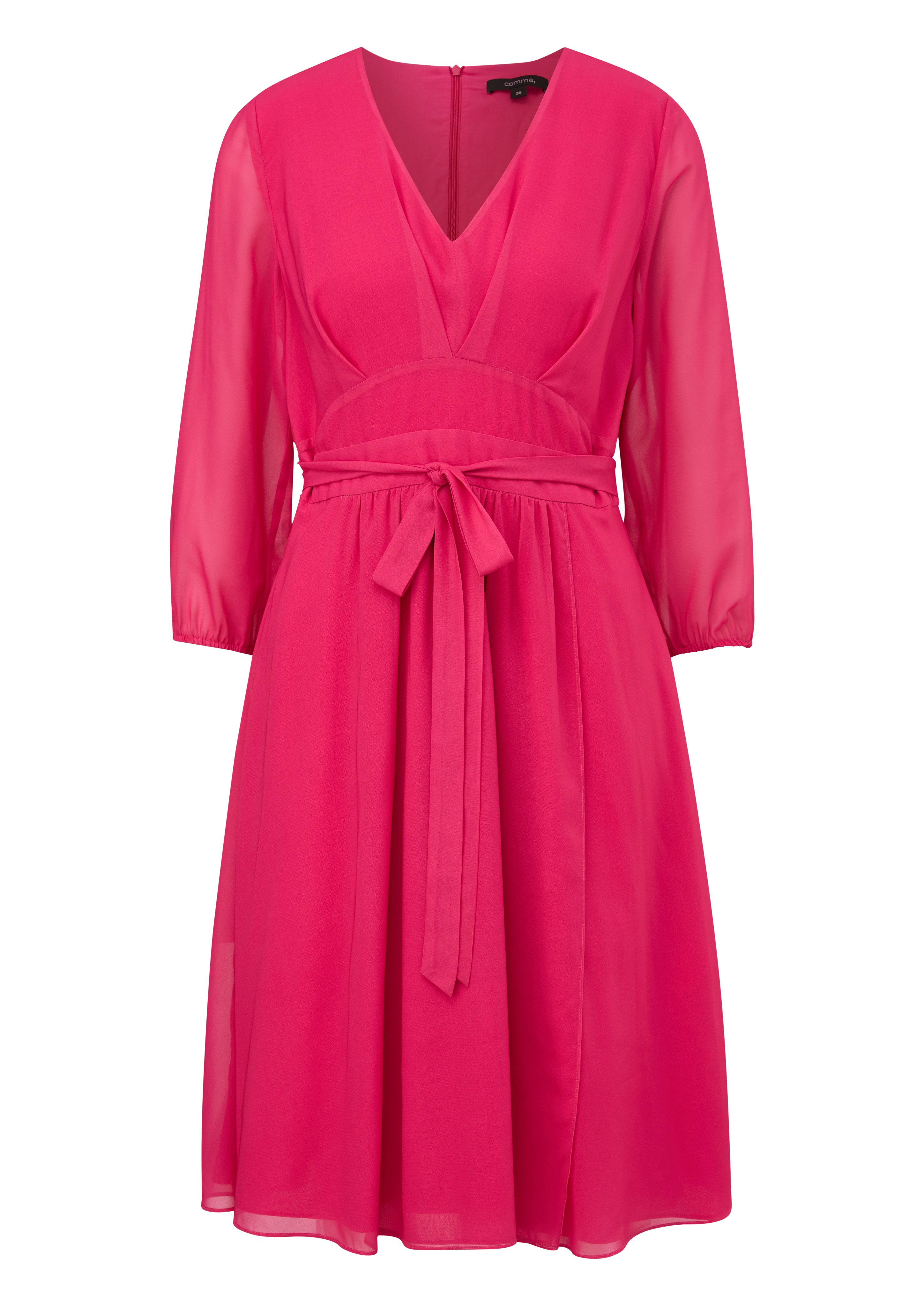 Comma Maxikleid Kurzes Kleid mit Bindegürtel günstig online kaufen