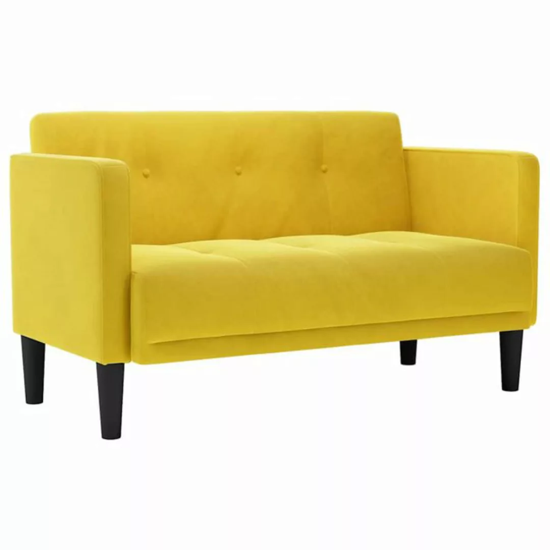 vidaXL Sofa Zweisitzer-Sofa Gelb 111 cm Samt günstig online kaufen