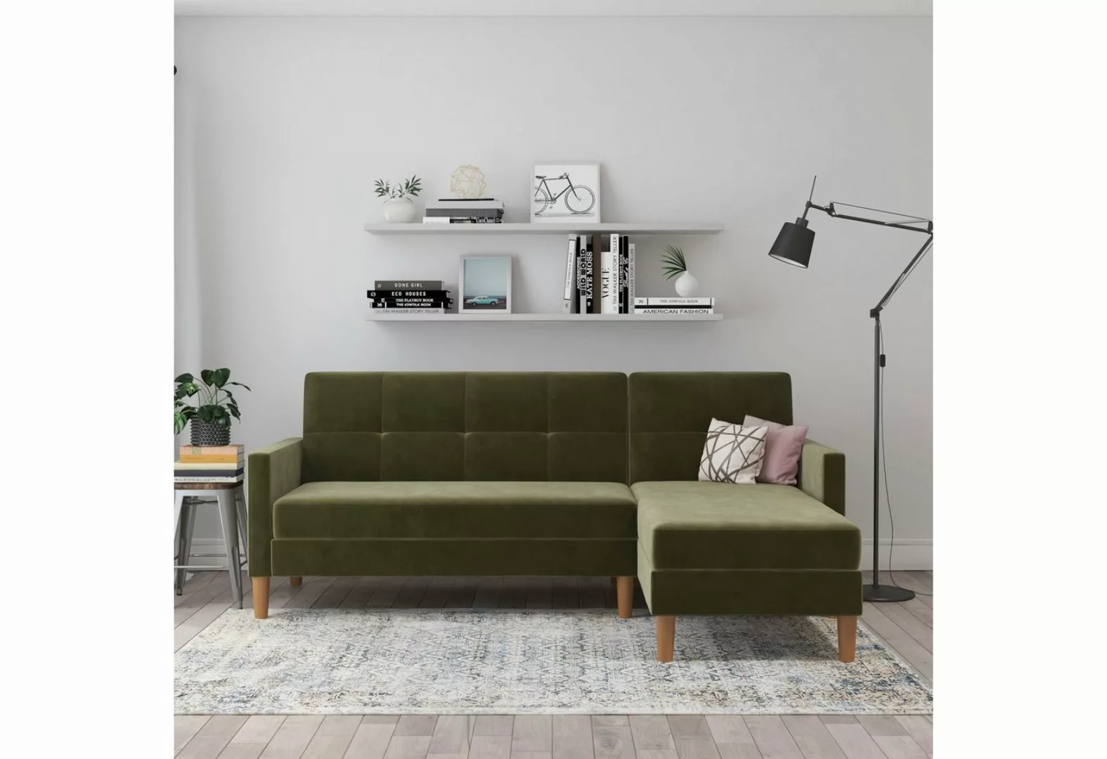 Dorel Home Ecksofa "Lilly", mit Bett-Funktion, Recamiere beidseitig montier günstig online kaufen