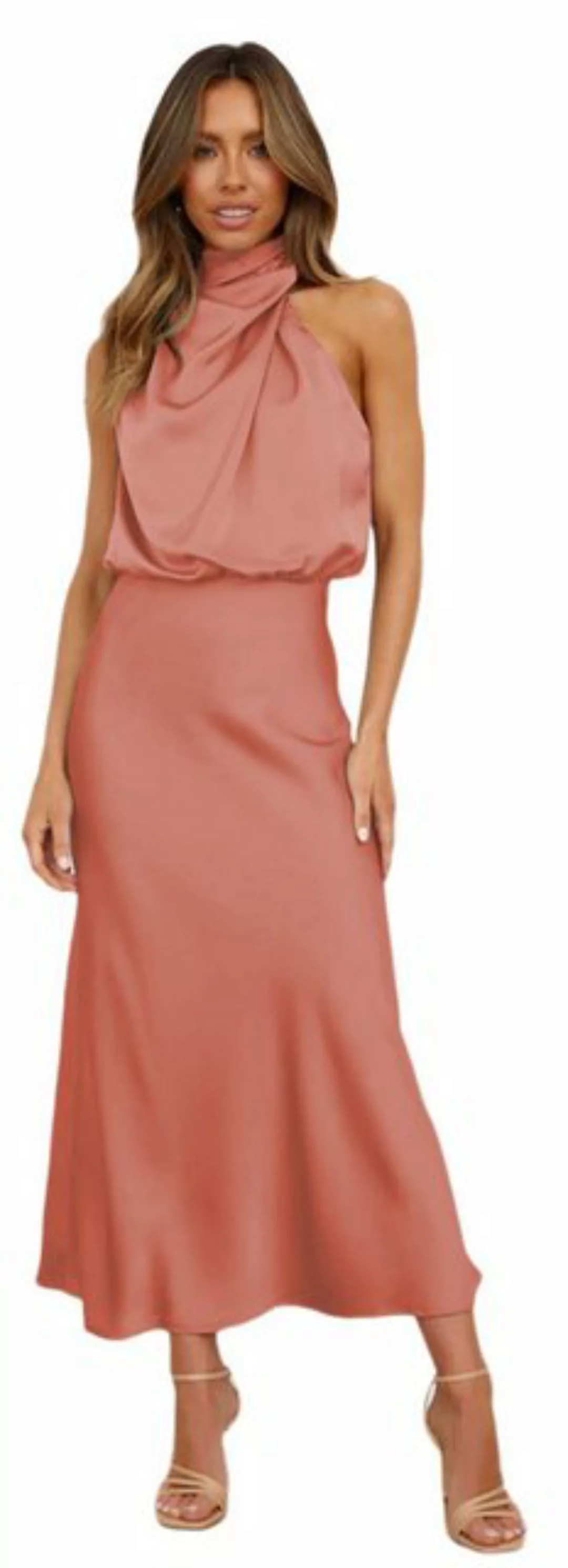 ZWY Abendkleid Stilvolles elegantes ärmelloses Kleid sexy Satin-Abendkleid günstig online kaufen