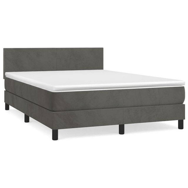 furnicato Bett Boxspringbett mit Matratze Dunkelgrau 140x200 cm Samt günstig online kaufen