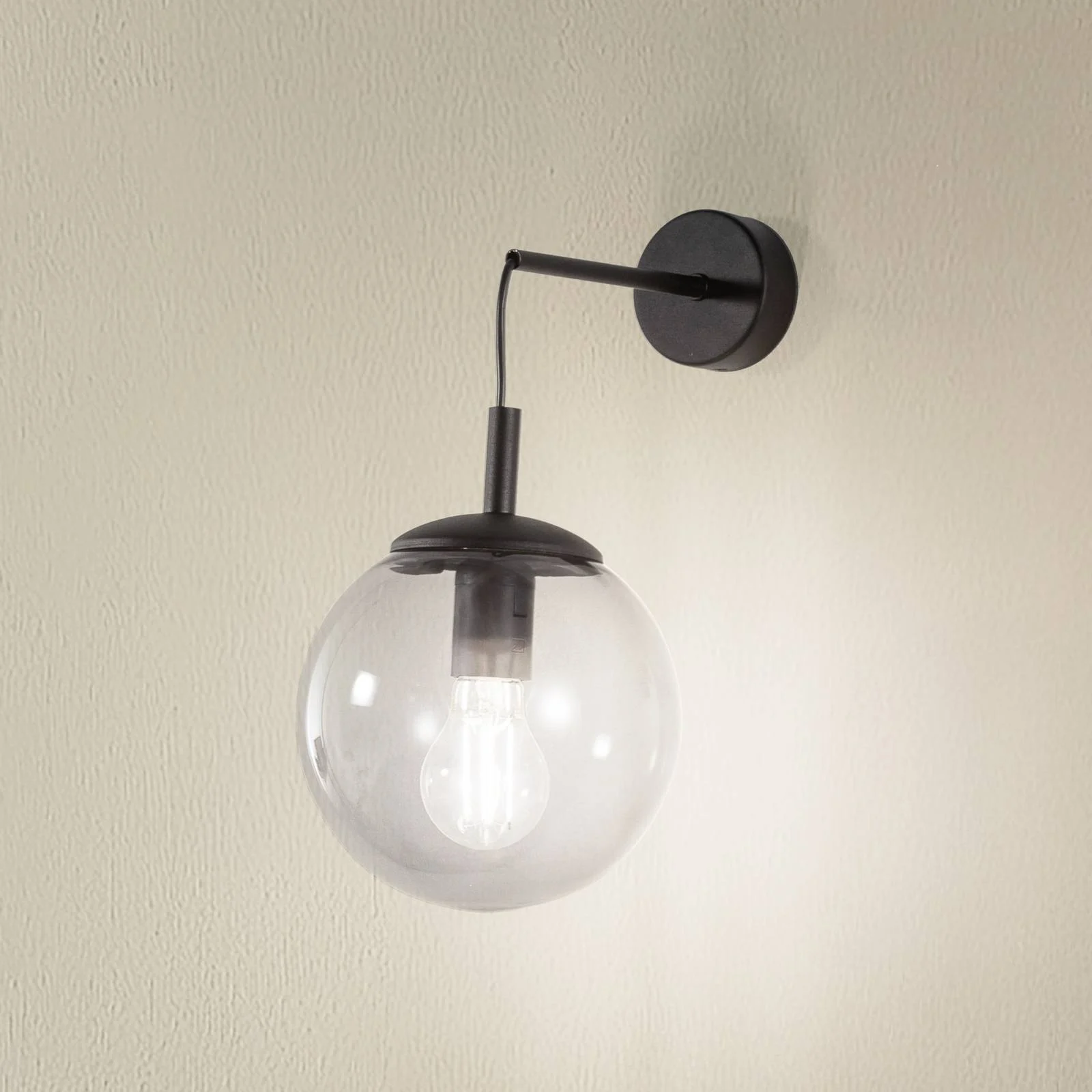 Wandleuchte Esme, rauchgrau, Höhe 45 cm, Glas, E27 günstig online kaufen