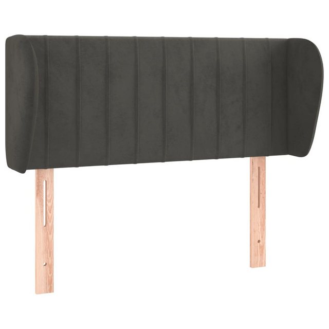 vidaXL Bett, Kopfteil mit Ohren Dunkelgrau 103x23x78/88 cm Samt günstig online kaufen