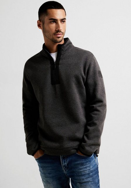 STREET ONE MEN Sweatshirt mit Logobadge auf dem Arm günstig online kaufen