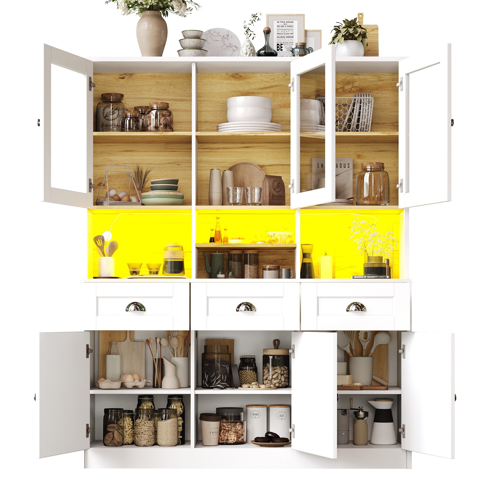 MODFU Hochschrank Multifunktionales,Sideboard (Küchenbuffet mit App-gesteue günstig online kaufen