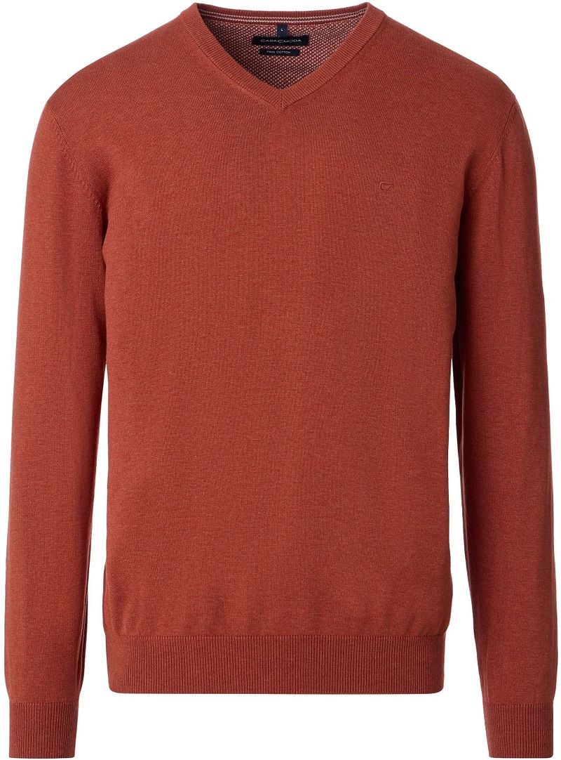 Casa Moda Pullover V-Ausschnitt Red Brick - Größe 4XL günstig online kaufen