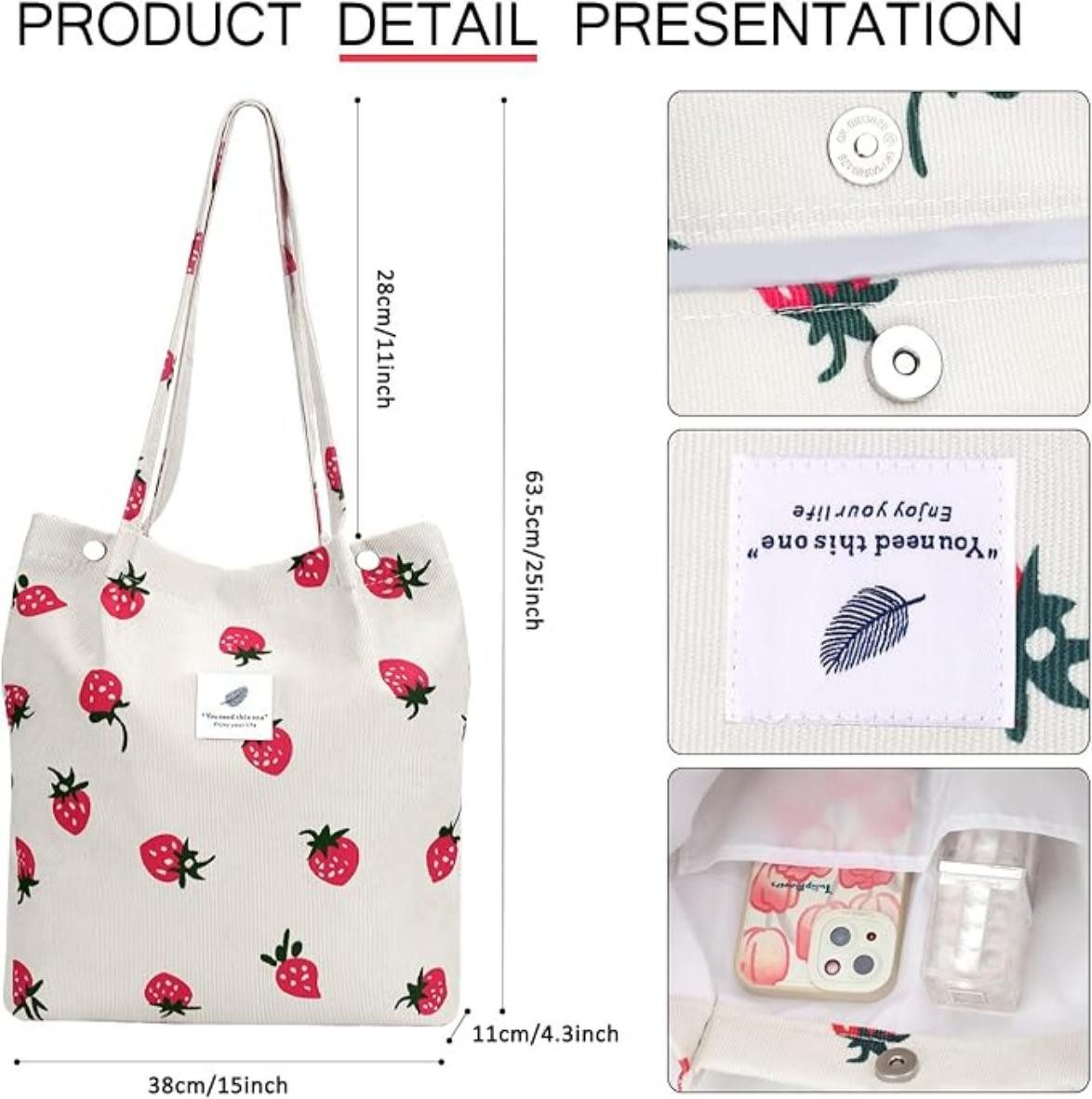 Coonoor Schultertasche Damen Grosse Kapazität Canvas günstig online kaufen