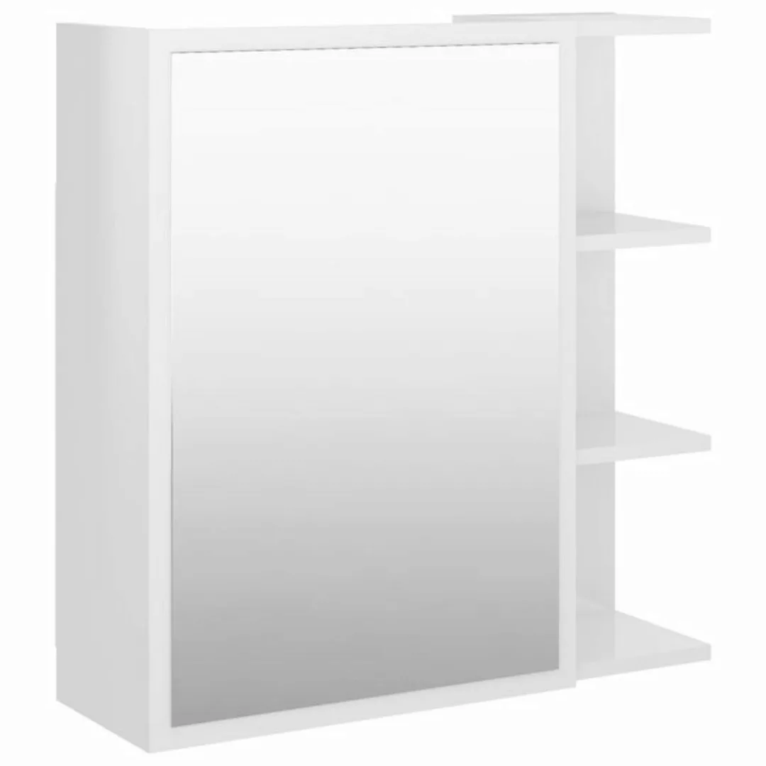 vidaXL Badezimmerspiegelschrank Bad-Spiegelschrank Hochglanz-Weiß 62,5x20,5 günstig online kaufen