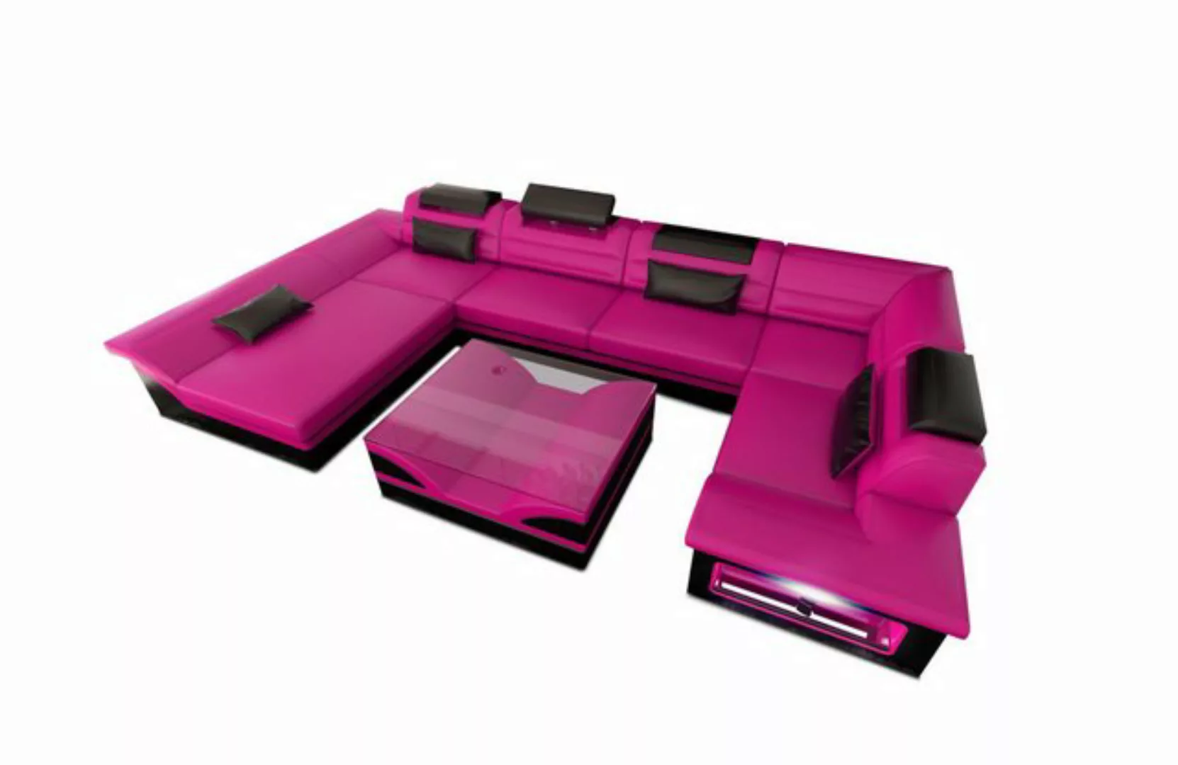 Sofa Dreams Wohnlandschaft Sofa Ledercouch Leder Enzo U Form Ledersofa, Cou günstig online kaufen