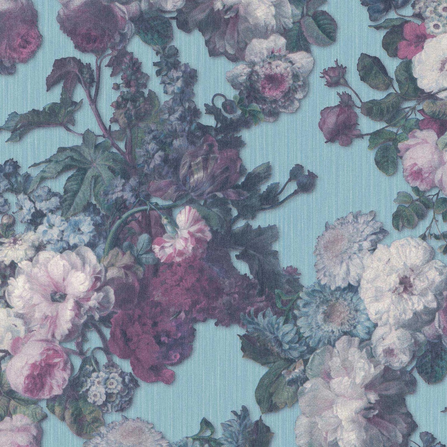 Bricoflor Pfingstrosen Lila Blau Romantische Blumentapete in Violett Ideal günstig online kaufen