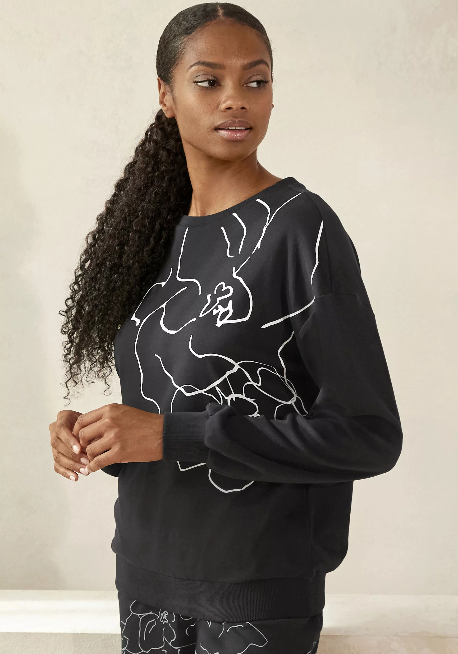 LASCANA Sweatshirt, mit Druck, Loungewear günstig online kaufen