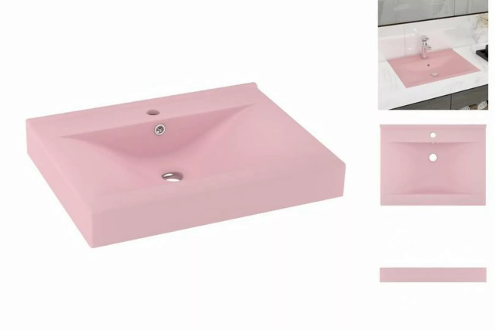 vidaXL Waschbeckenschrank Luxus-Waschbecken mit Hahnloch Matt-Rosa 60x46 cm günstig online kaufen