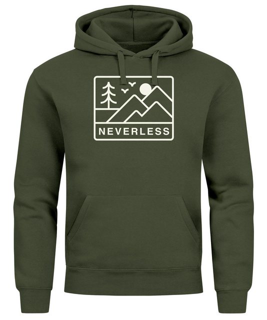 Neverless Hoodie Hoodie Herren Print Outdoor Grafik Line Art Berge Natur Au günstig online kaufen