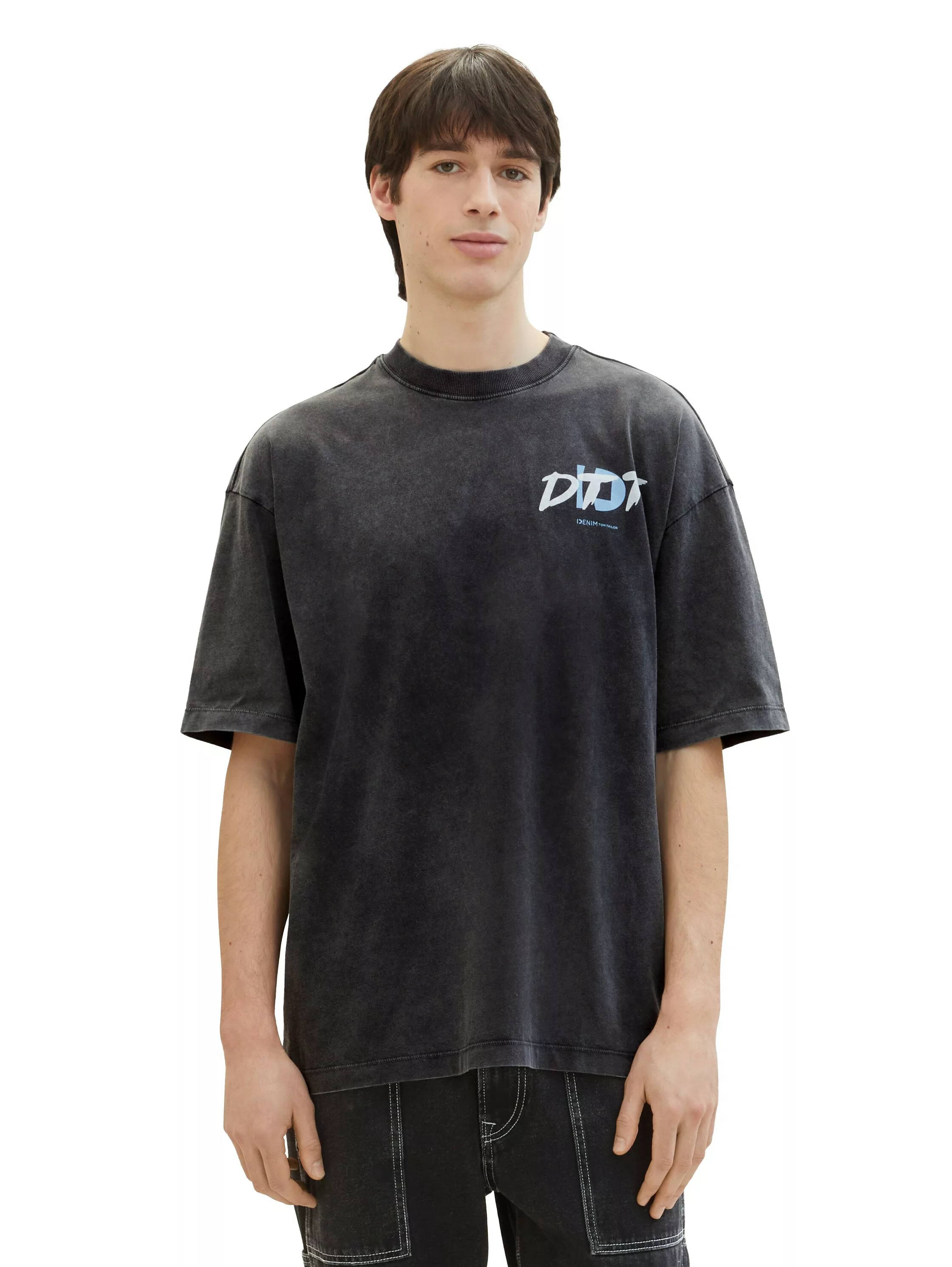 TOM TAILOR Denim Print-Shirt Oversize und mit Print vorne und Rückenprint günstig online kaufen