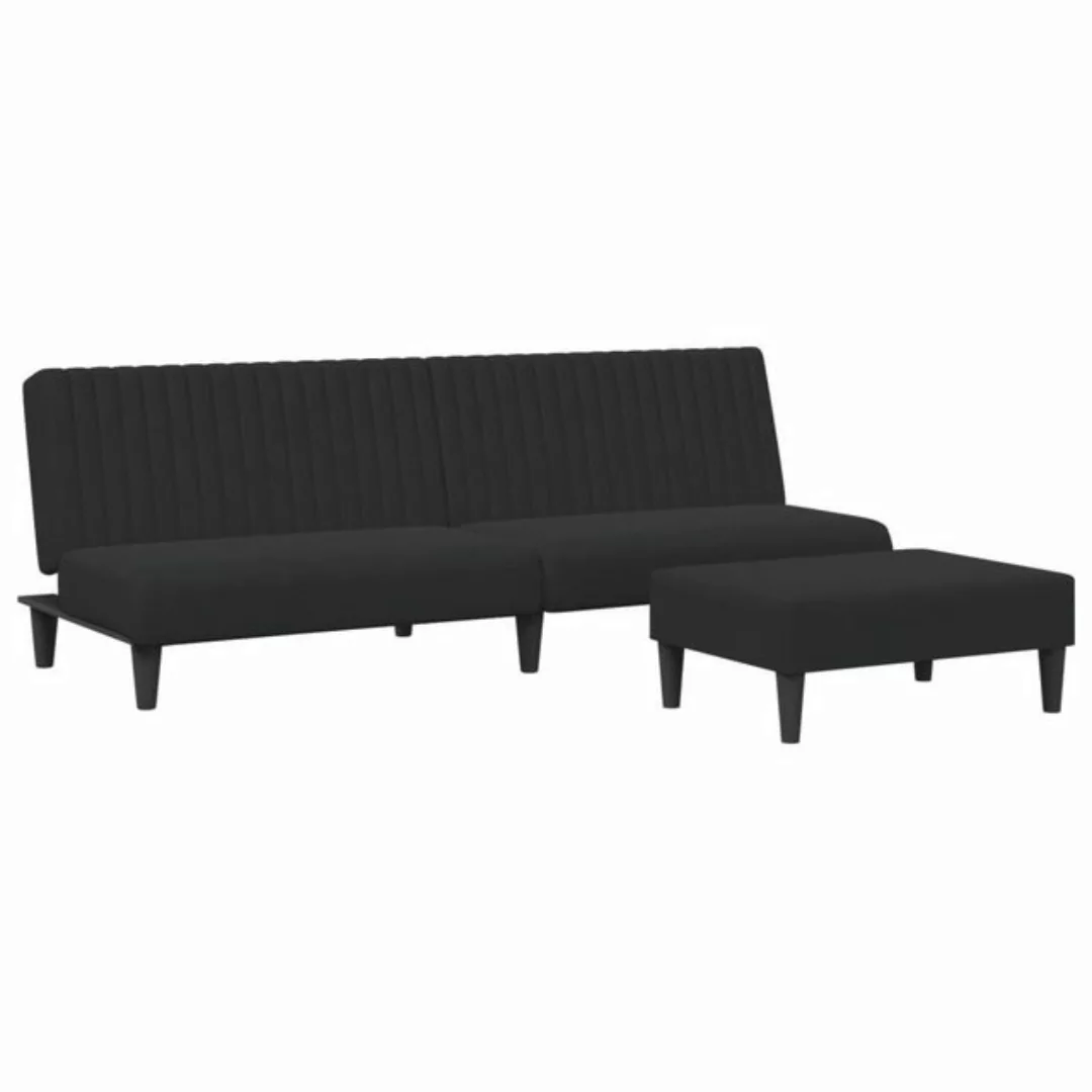 vidaXL Sofa 2-tlg. Sofagarnitur Schwarz Samt günstig online kaufen