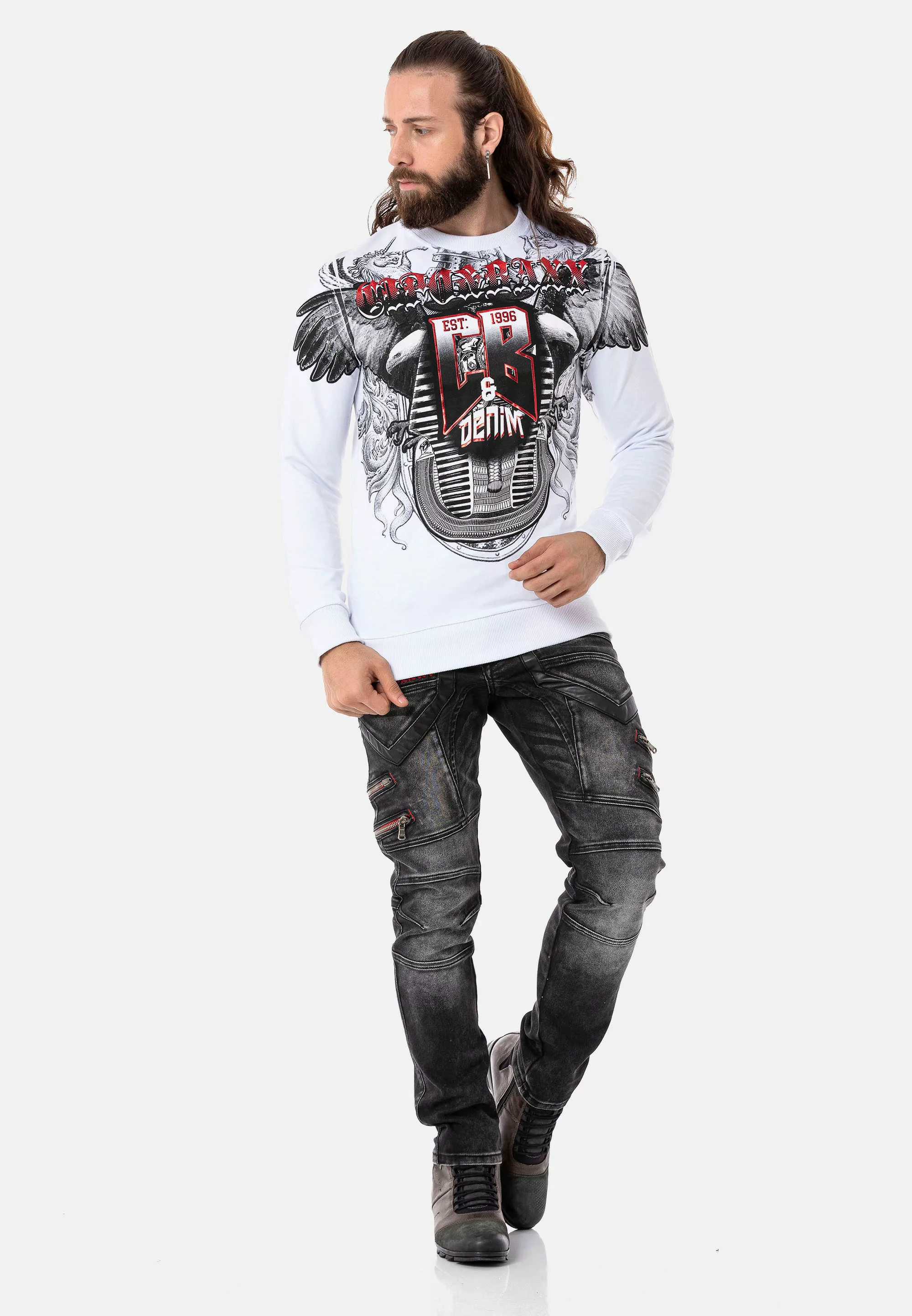 Cipo & Baxx Sweatshirt, mit großem Print günstig online kaufen