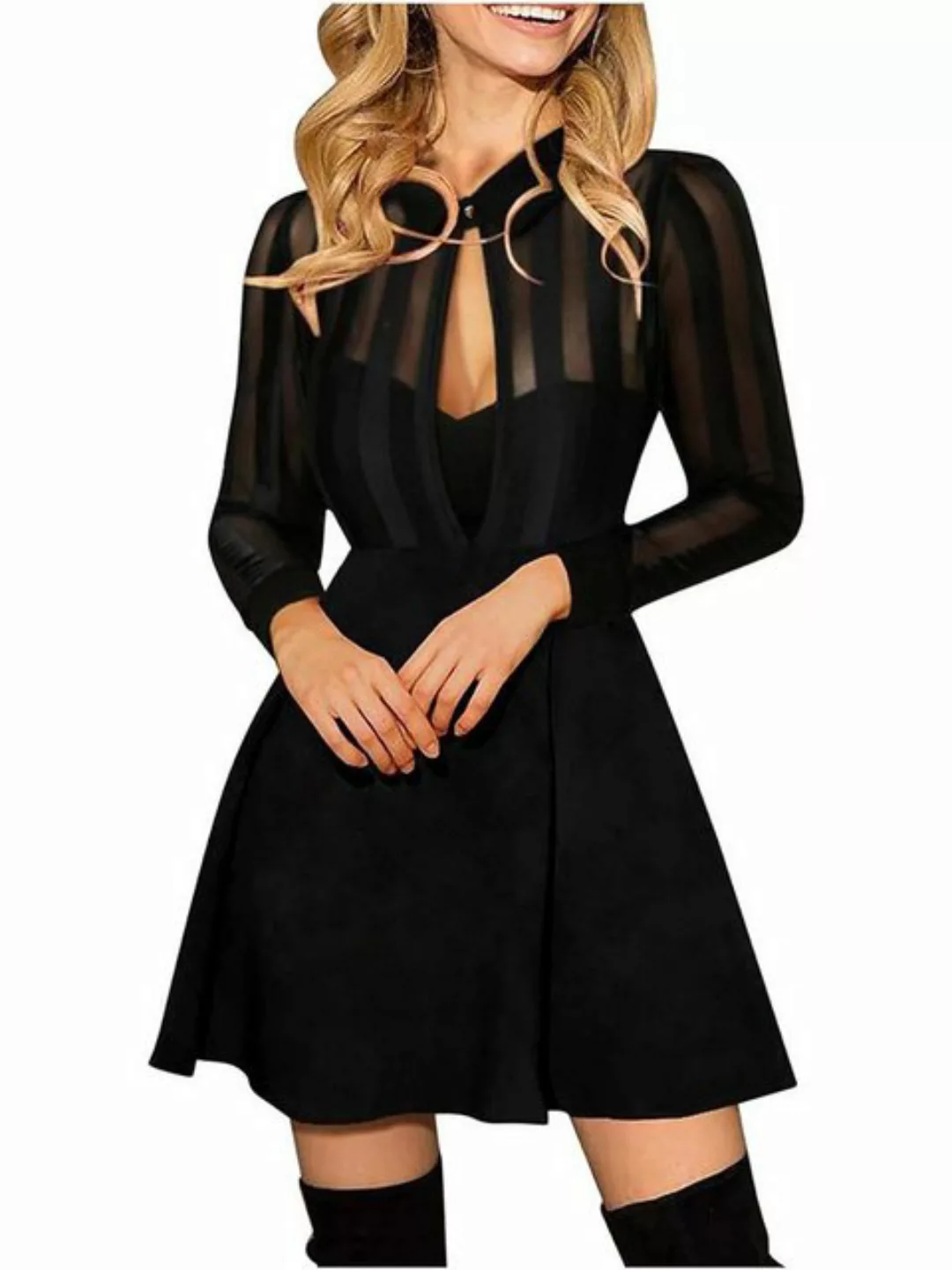 FIDDY Ballonkleid Langarm Kleid, sexy, langärmelig, Tunika-Kleid, schmale P günstig online kaufen