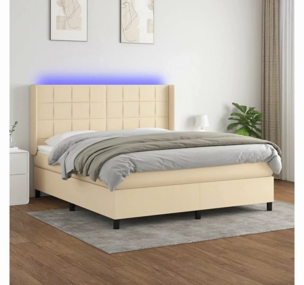 vidaXL Boxspringbett Boxspringbett mit Matratze und LED Stoff (160 x 200 cm günstig online kaufen