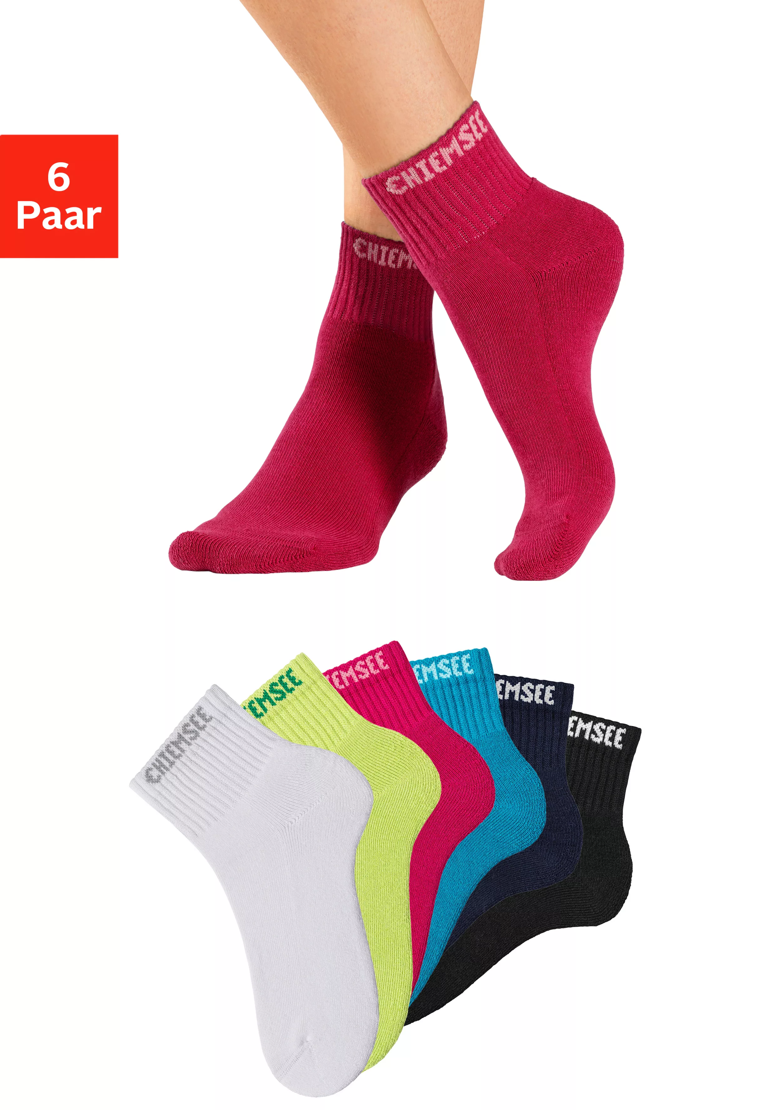 Chiemsee Kurzsocken, (Packung, 6 Paar), mit eingestricktem Markennamen günstig online kaufen