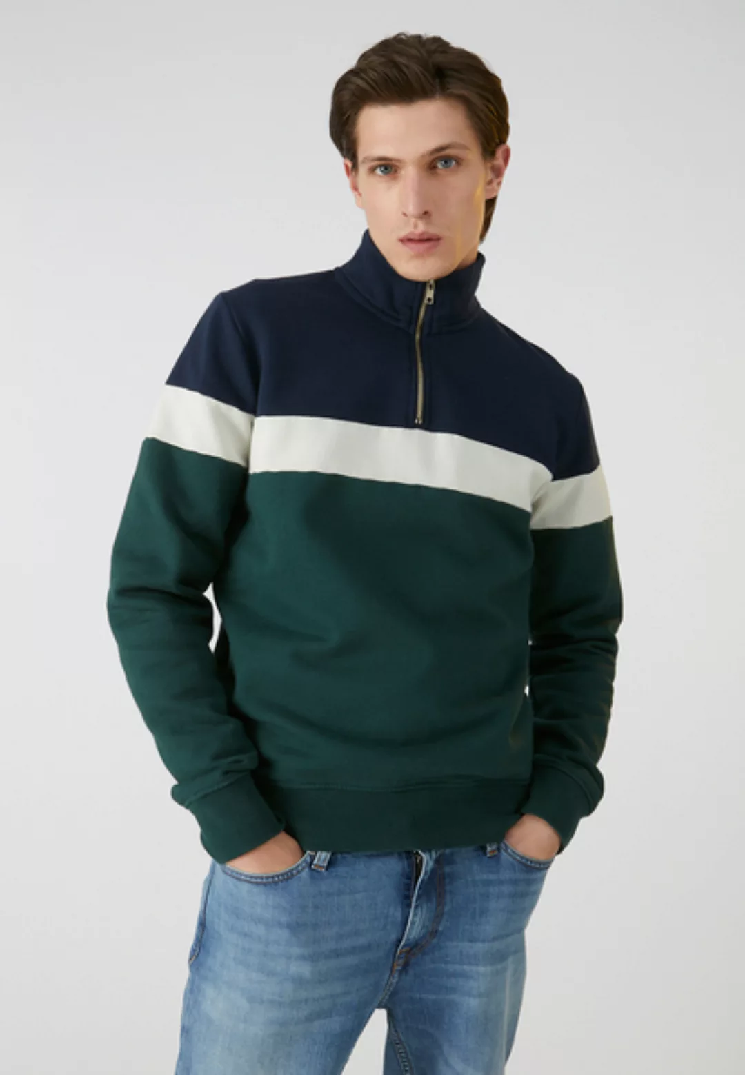 Raalph Colourblock - Herren Sweatshirt Aus Bio-baumwolle günstig online kaufen