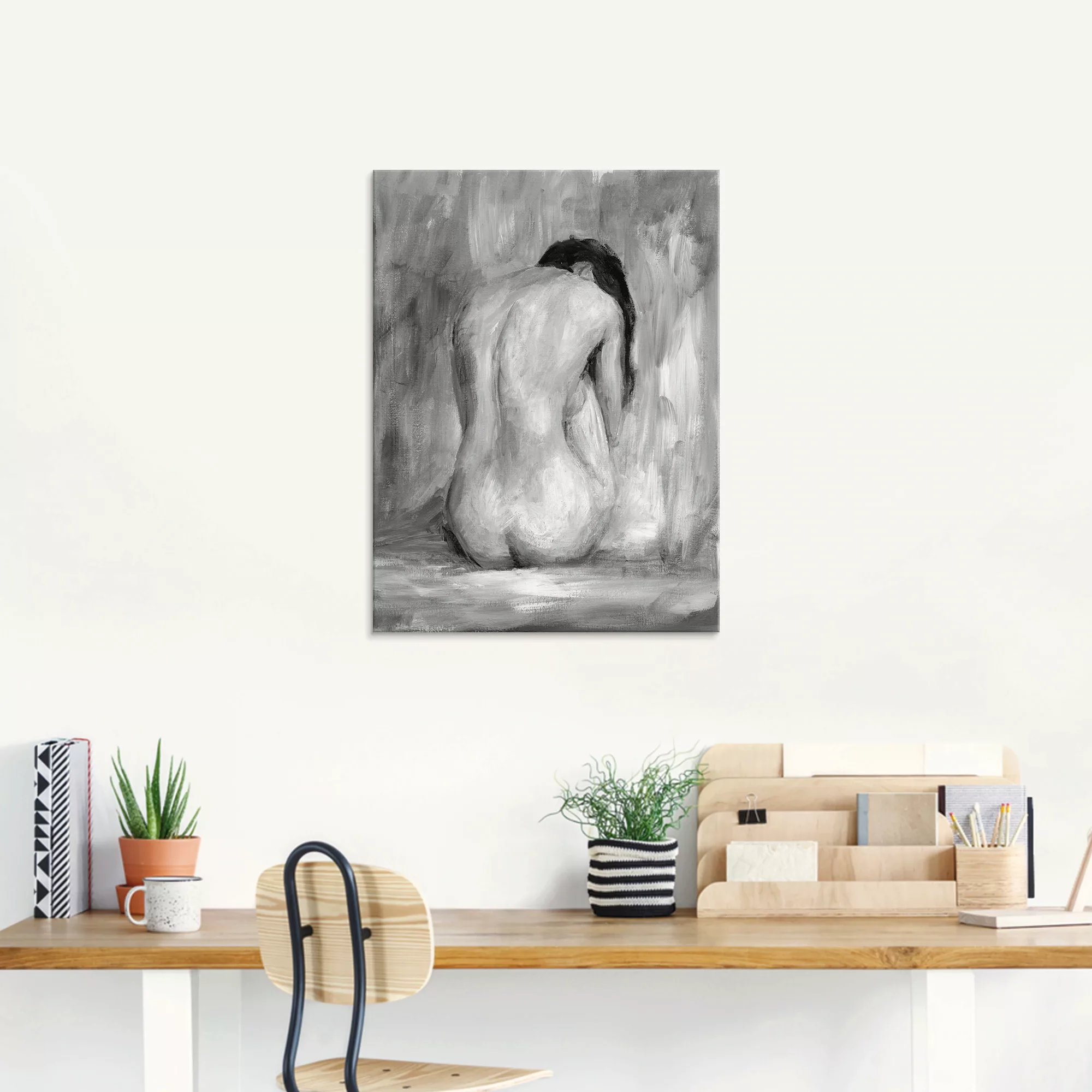 Artland Glasbild "Figur in schwarz & weiß II", Frau, (1 St.) günstig online kaufen