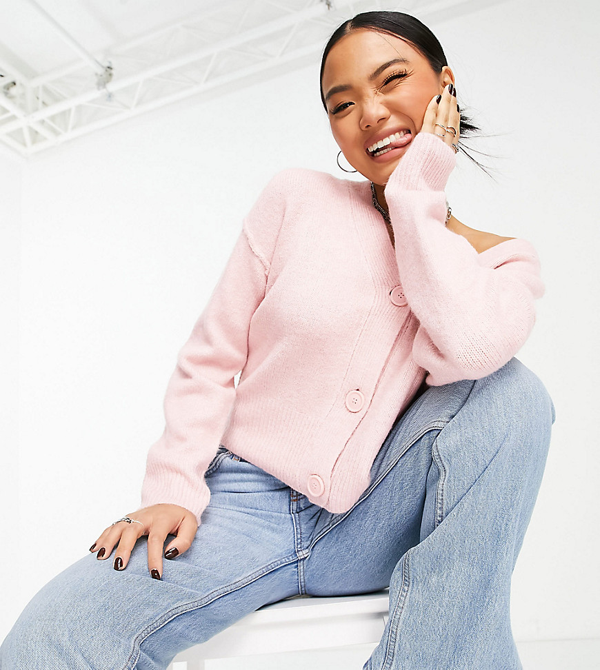 New Look Petite – Strickjacke in Rosa günstig online kaufen