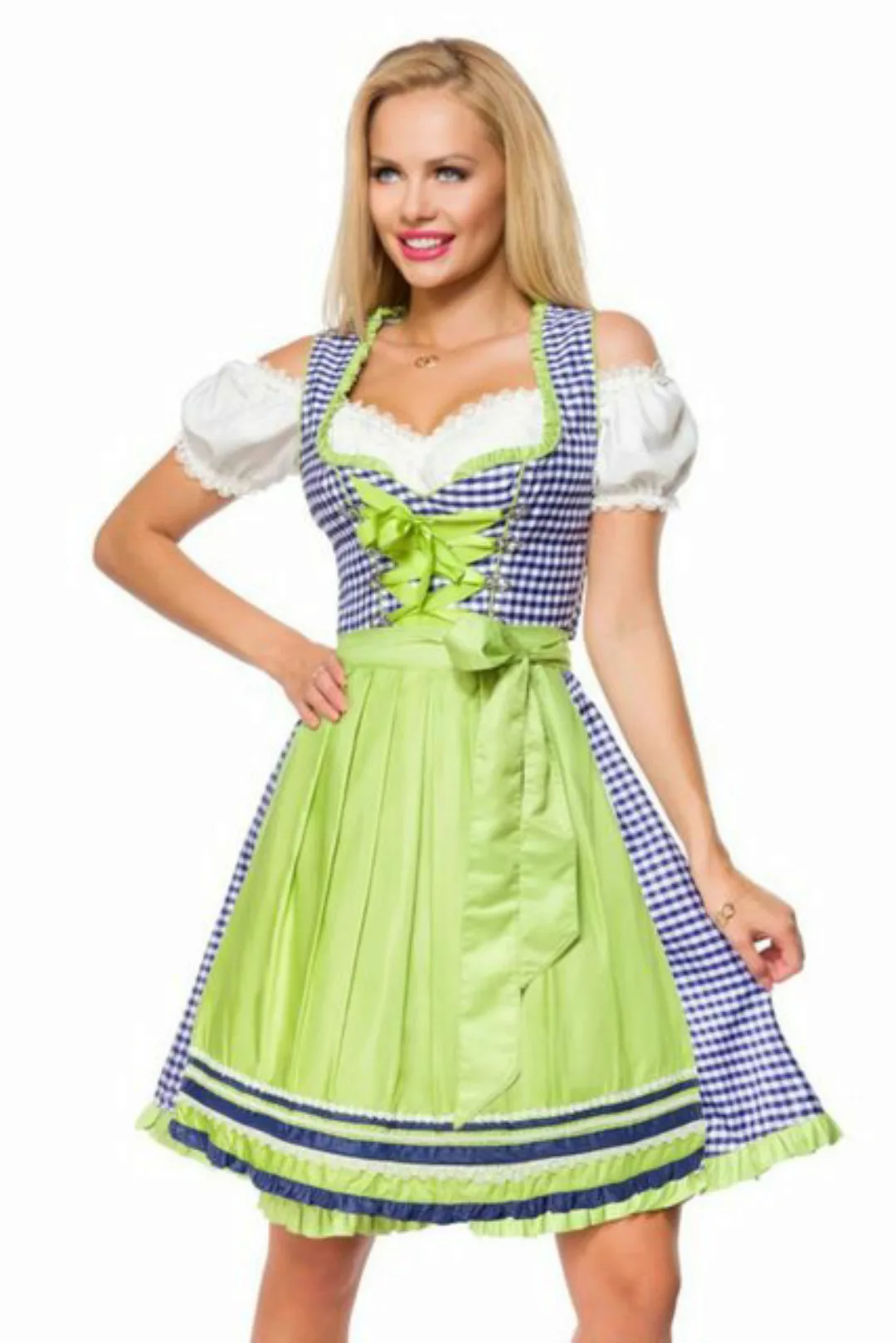 Dirndline Dirndl Dirndl Kleid blau grün kariert Oktoberfest Tracht Wiesn Wa günstig online kaufen