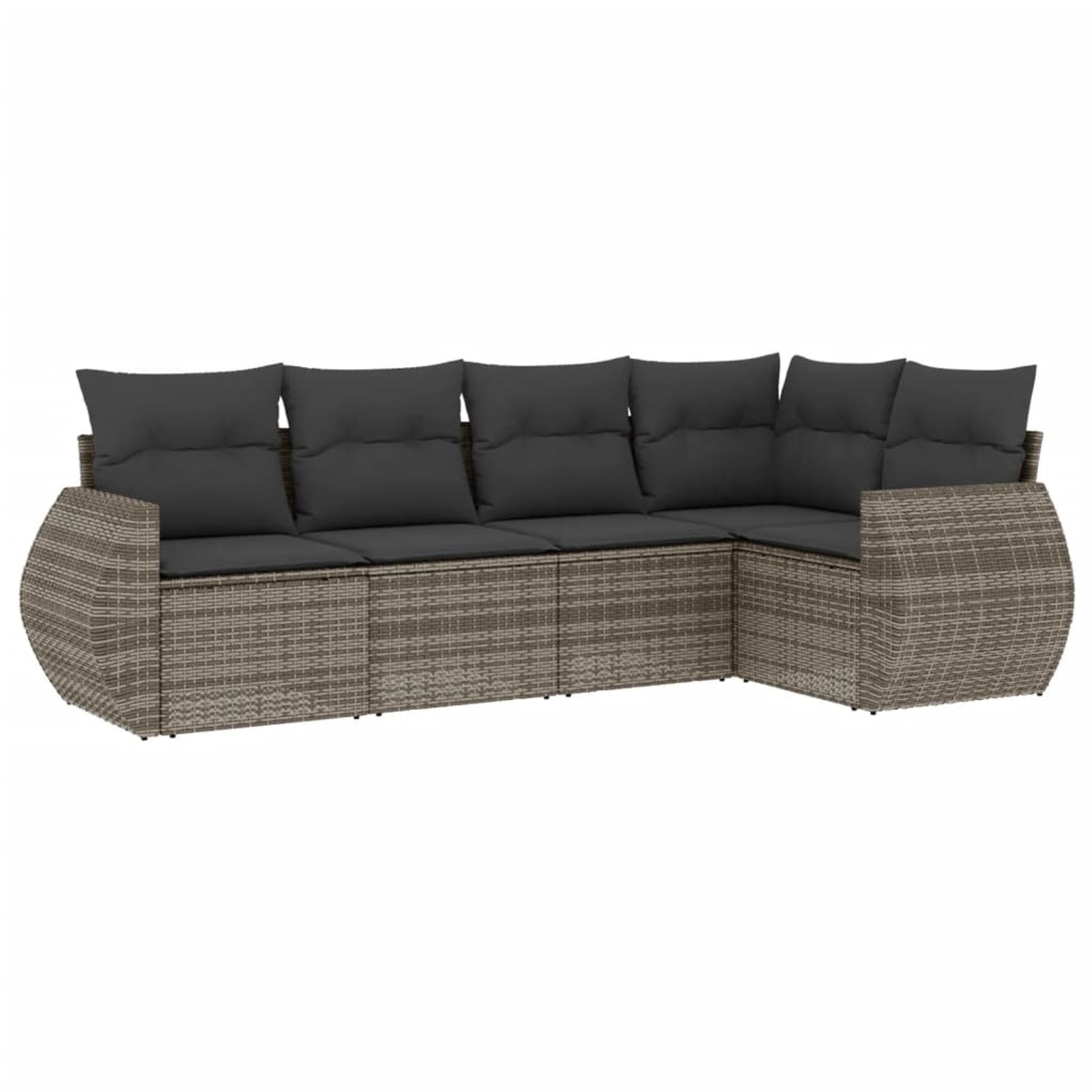 vidaXL 5-tlg Garten-Sofagarnitur mit Kissen Grau Poly Rattan Modell 72 günstig online kaufen