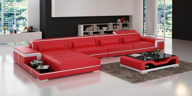 JVmoebel Ecksofa Sofa Couch Ecksofa Polster Sofas Couchen Leder Garnitur Ec günstig online kaufen